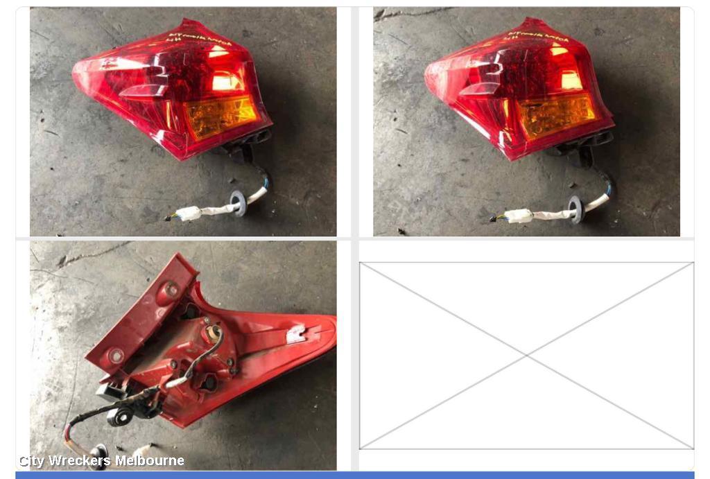TOYOTA COROLLA LEFT TAILLIGHT, ZRE182R, HATCH, 10/2012 - 03/2015