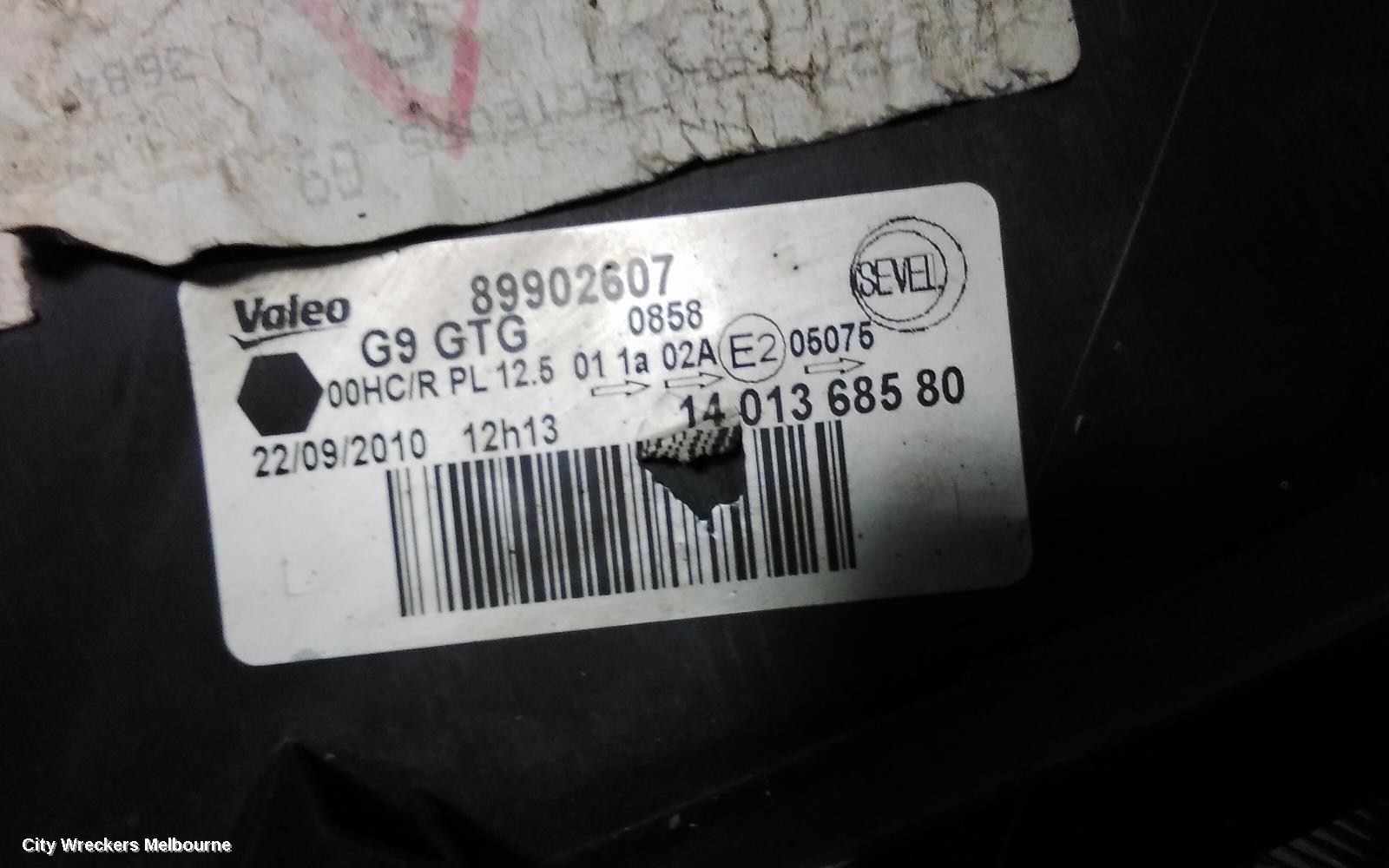 FIAT SCUDO LEFT HEADLAMP, VAN 04/2008 - 01/2016