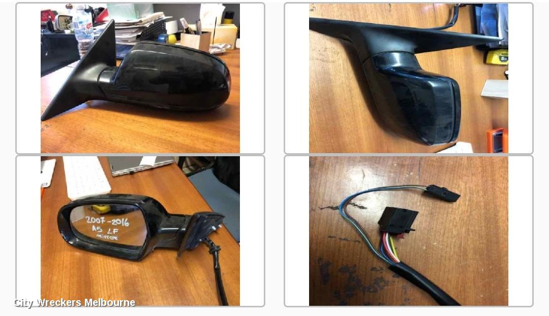 AUDI A5 LEFT DOOR MIRROR, 8T, A5, HATCH, MANUAL FOLD, HEATED, NON LANE CHANGE ASSIST TYPE (6XD/7Y0), 10/2009 - 11/2016