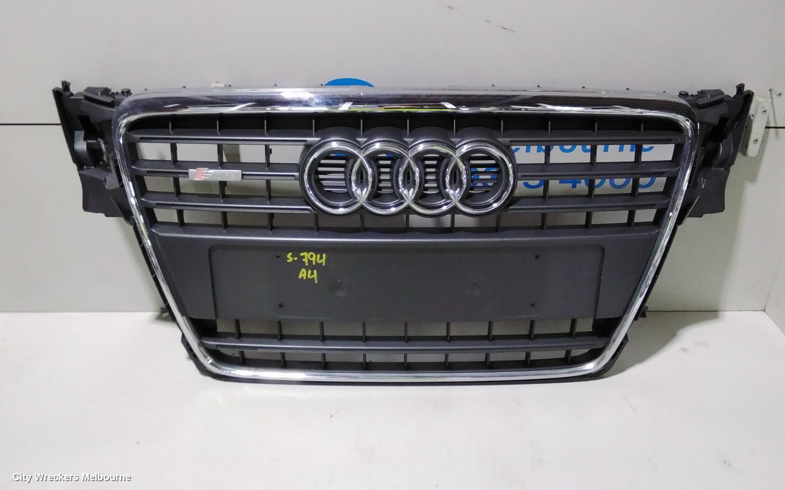AUDI A4 GRILLE, RADIATOR GRILLE, B8 8K (A4), GREY, 02/2008 - 06/2012
