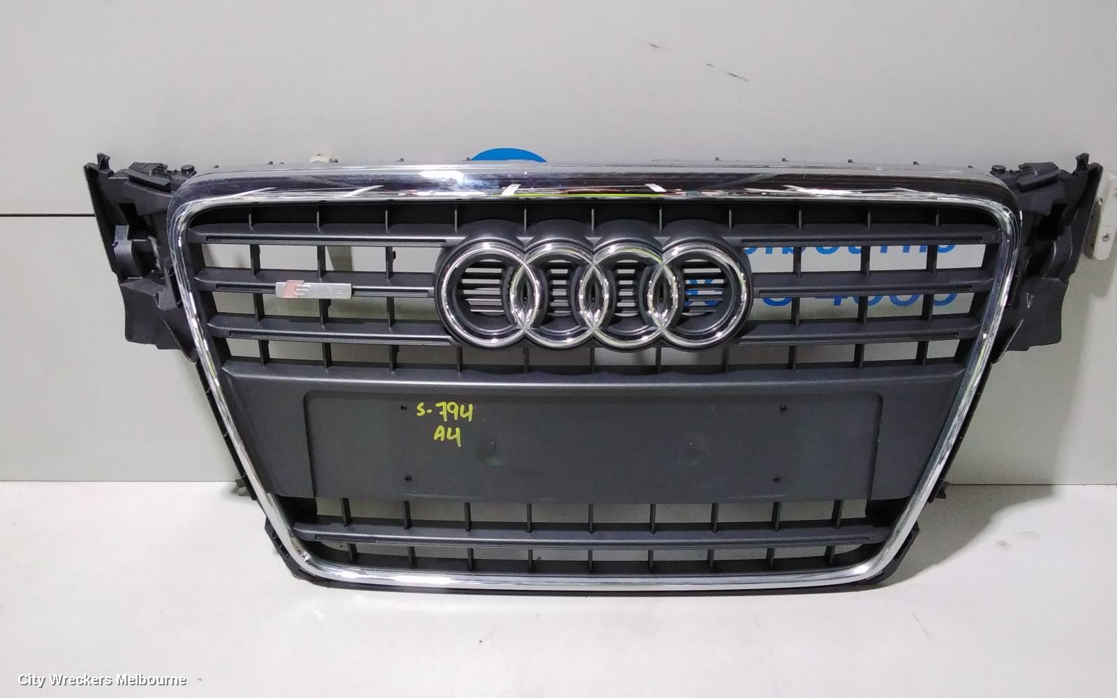AUDI A4 GRILLE, RADIATOR GRILLE, B8 8K (A4), GREY, 02/2008 - 06/2012