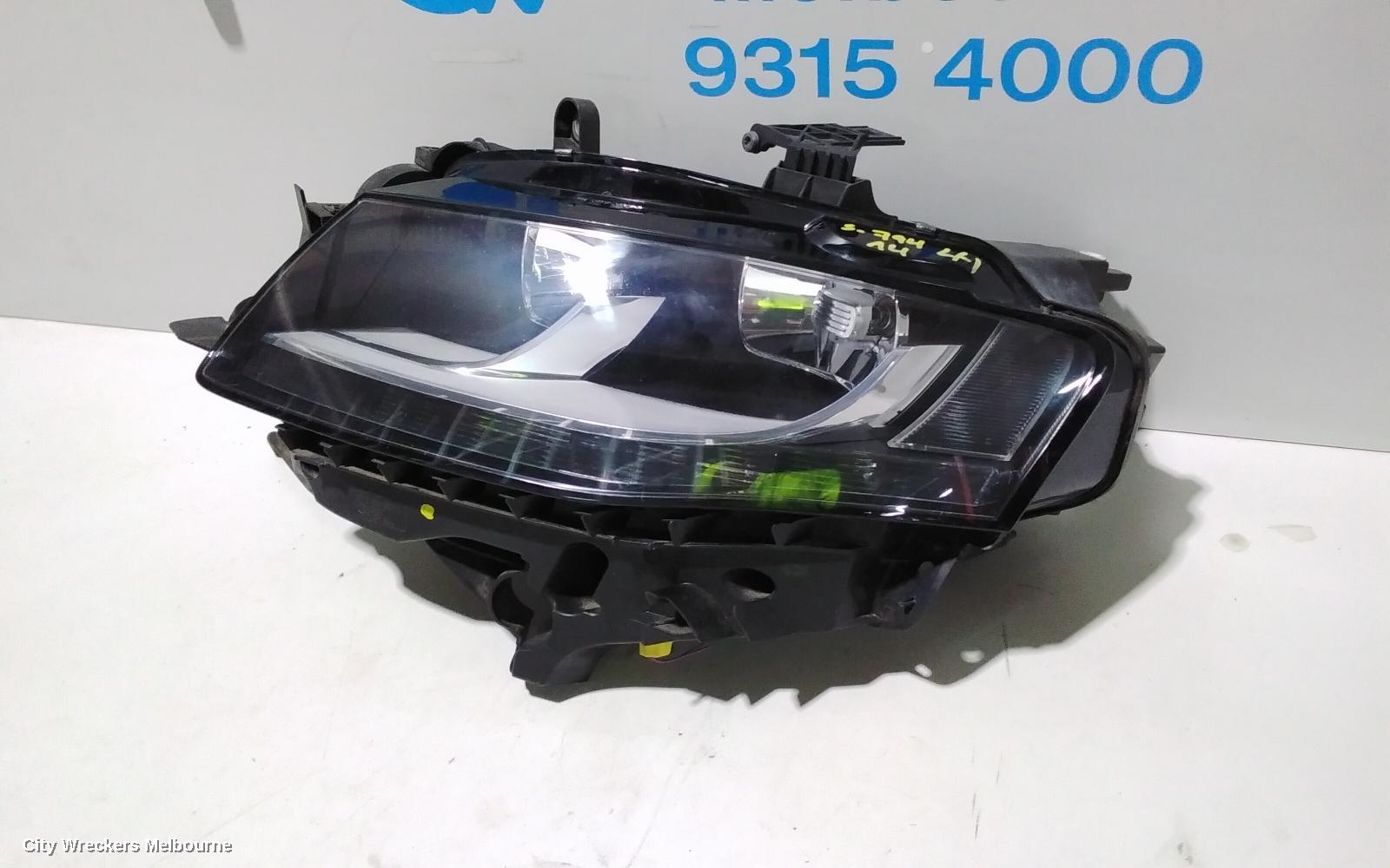 AUDI A4 LEFT HEADLAMP, B8 8K, HALOGEN TYPE, 02/2008 - 06/2012