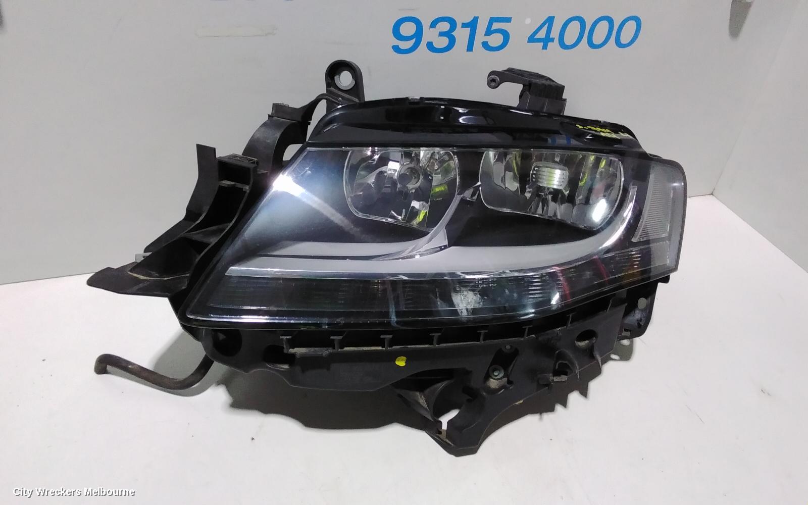 AUDI A4 LEFT HEADLAMP, B8 8K, HALOGEN TYPE, 02/2008 - 06/2012