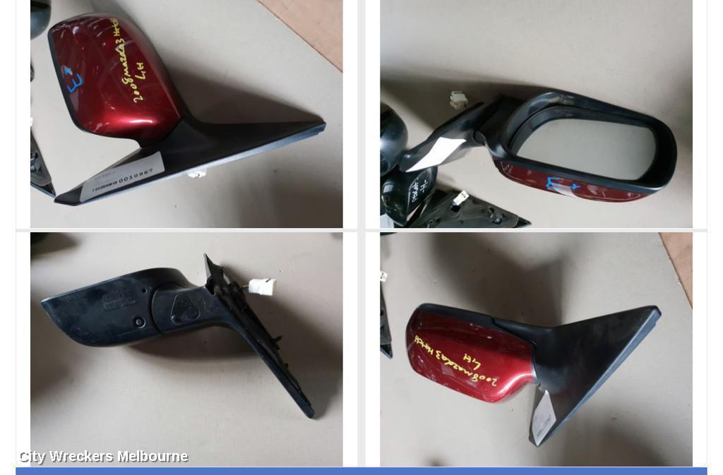 MAZDA 3 LEFT DOOR MIRROR, BK, POWER, SEDAN/HATCH, NON MPS, 3 WIRE TYPE, 10/2003 - 04/2009