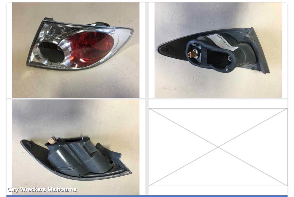 MAZDA 6 RIGHT TAILLIGHT, GG/GY, IN BODY, SEDAN/HATCH, LENS# 220-61980, 08/2005 - 11/2007