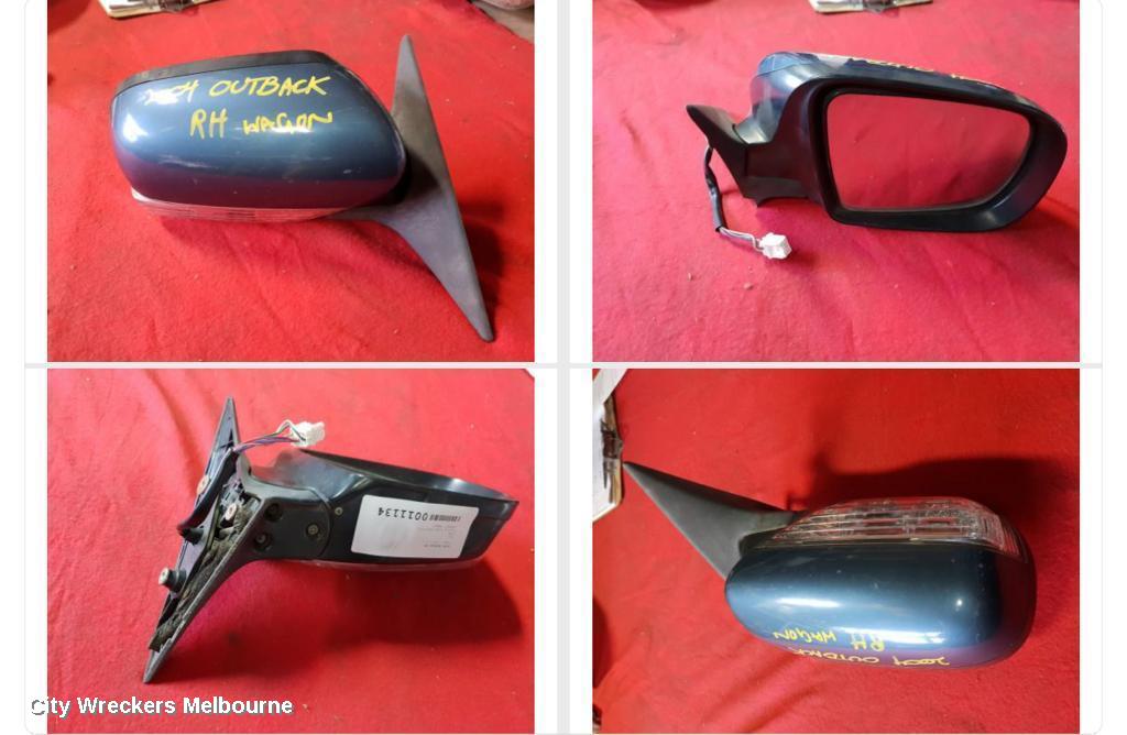SUBARU OUTBACK RIGHT DOOR MIRROR, 4TH GEN, 6 WIRE TYPE, 09/2003 - 09/2006