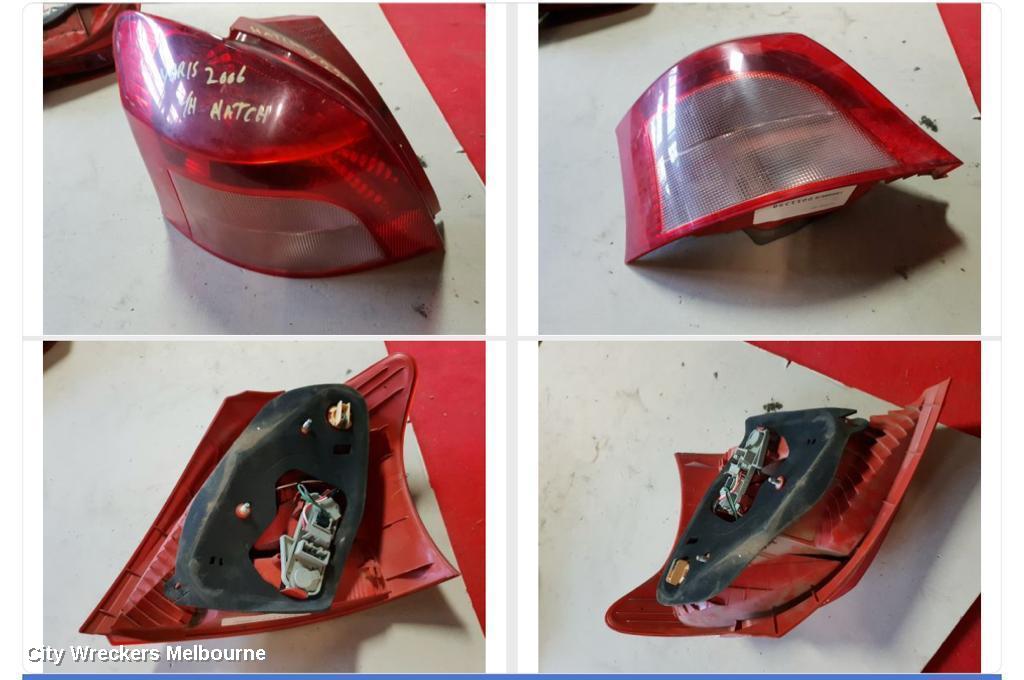 TOYOTA YARIS LEFT TAILLIGHT, NCP9#, HATCH, LENS# 52-143, 10/2005 - 08/2008 (AUS ONLY)