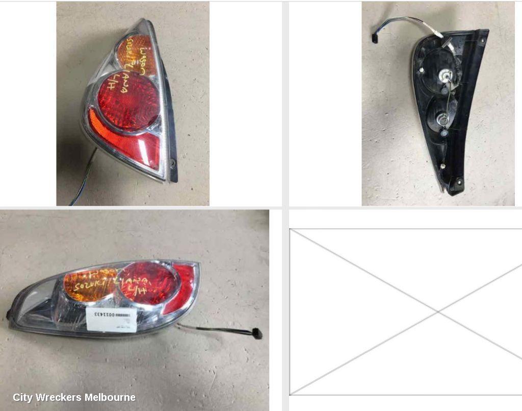 SUZUKI LIANA LEFT TAILLIGHT, RH4 SII, HATCH, 03/2004 - 04/2007
