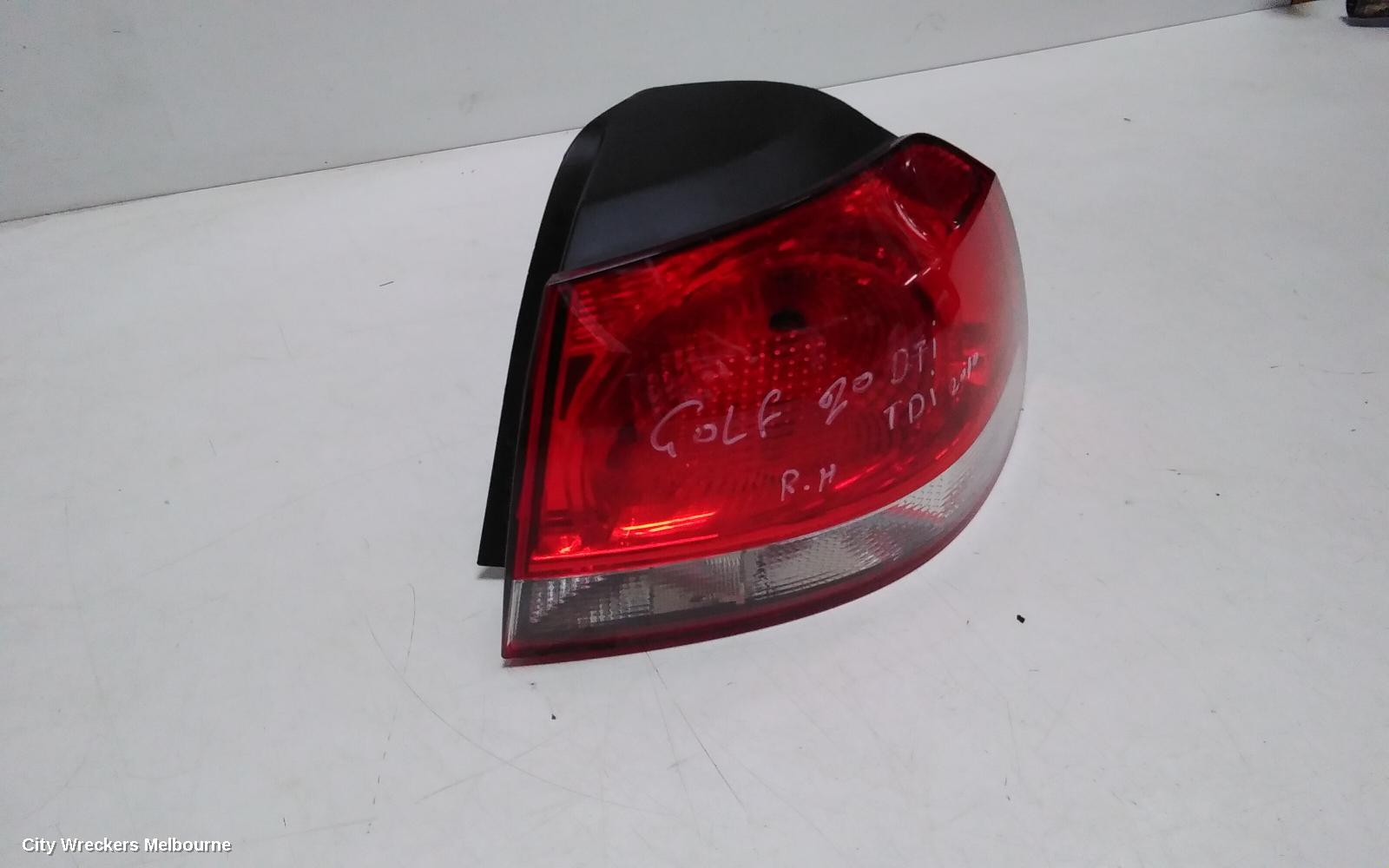 VOLKSWAGEN GOLF RIGHT TAILLIGHT, GEN 6, 3DR/5DR HATCH, 12/2008 - 03/2013