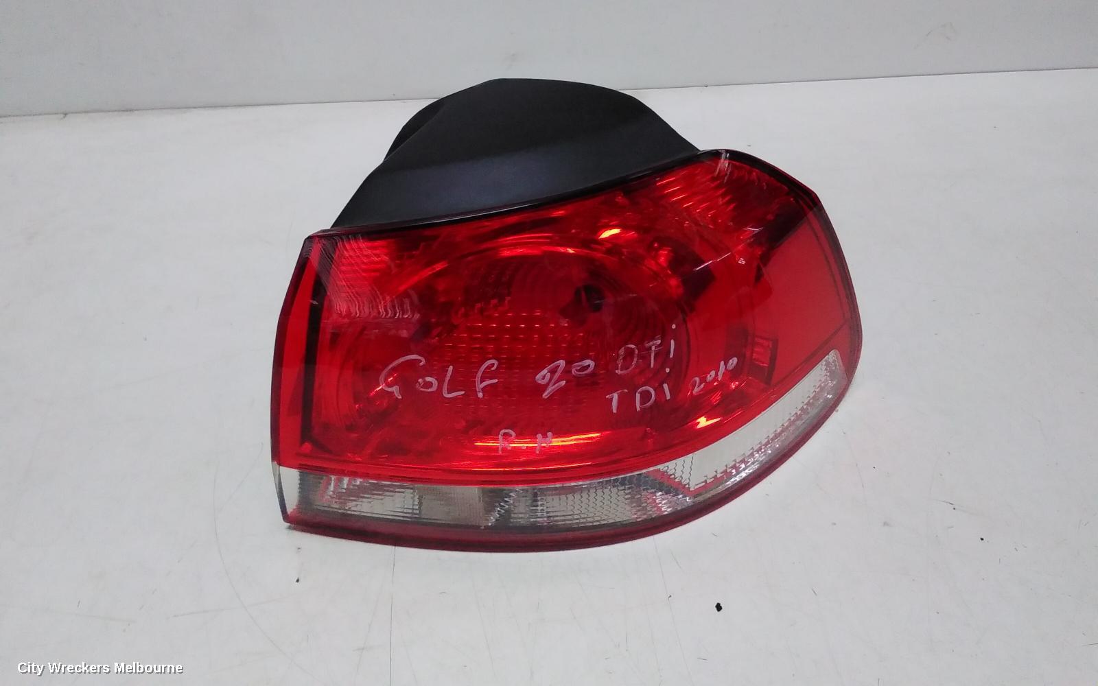 VOLKSWAGEN GOLF RIGHT TAILLIGHT, GEN 6, 3DR/5DR HATCH, 12/2008 - 03/2013
