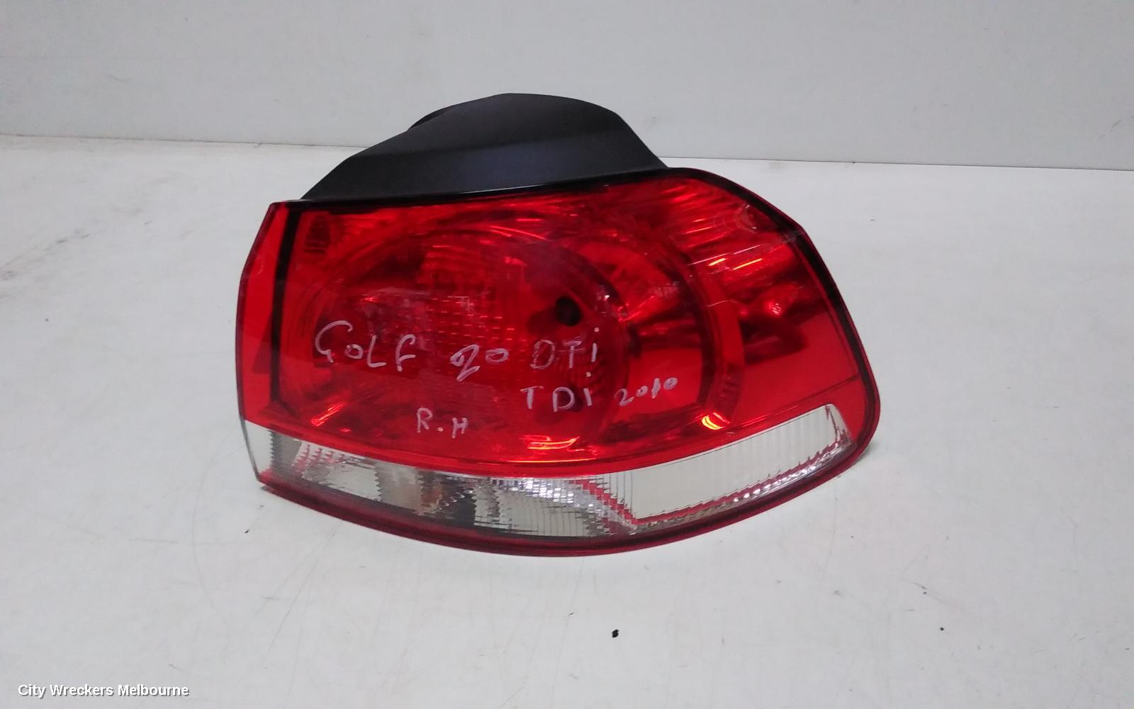 VOLKSWAGEN GOLF RIGHT TAILLIGHT, GEN 6, 3DR/5DR HATCH, 12/2008 - 03/2013