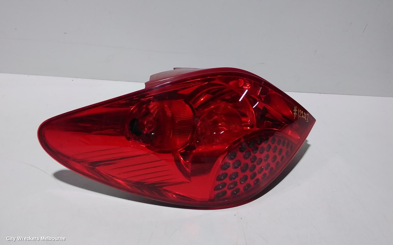 PEUGEOT 207 LEFT TAILLIGHT, HATCH, RED INDICATOR SECTION, A7, 04/2006 - 12/2012