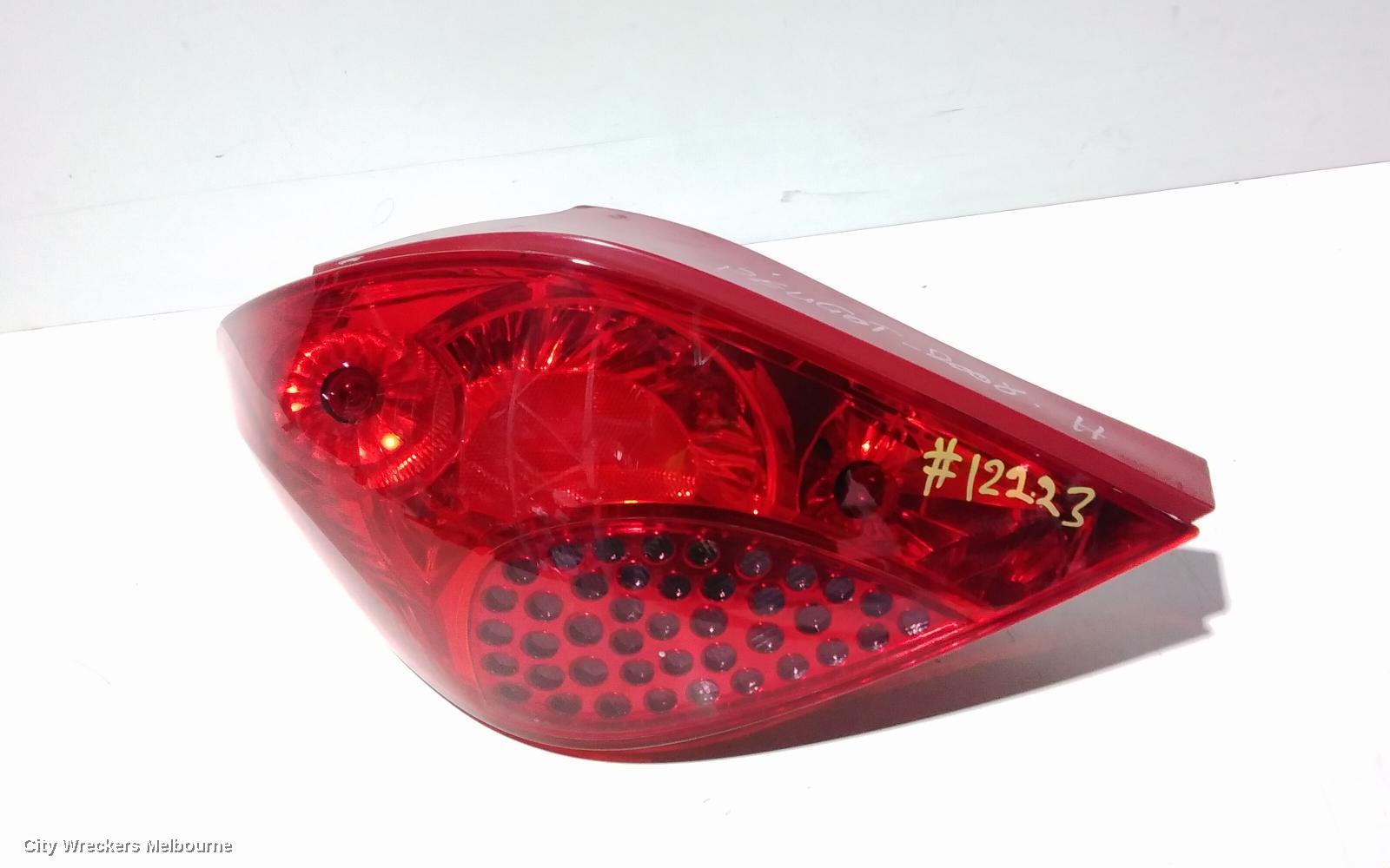 PEUGEOT 207 LEFT TAILLIGHT, HATCH, RED INDICATOR SECTION, A7, 04/2006 - 12/2012
