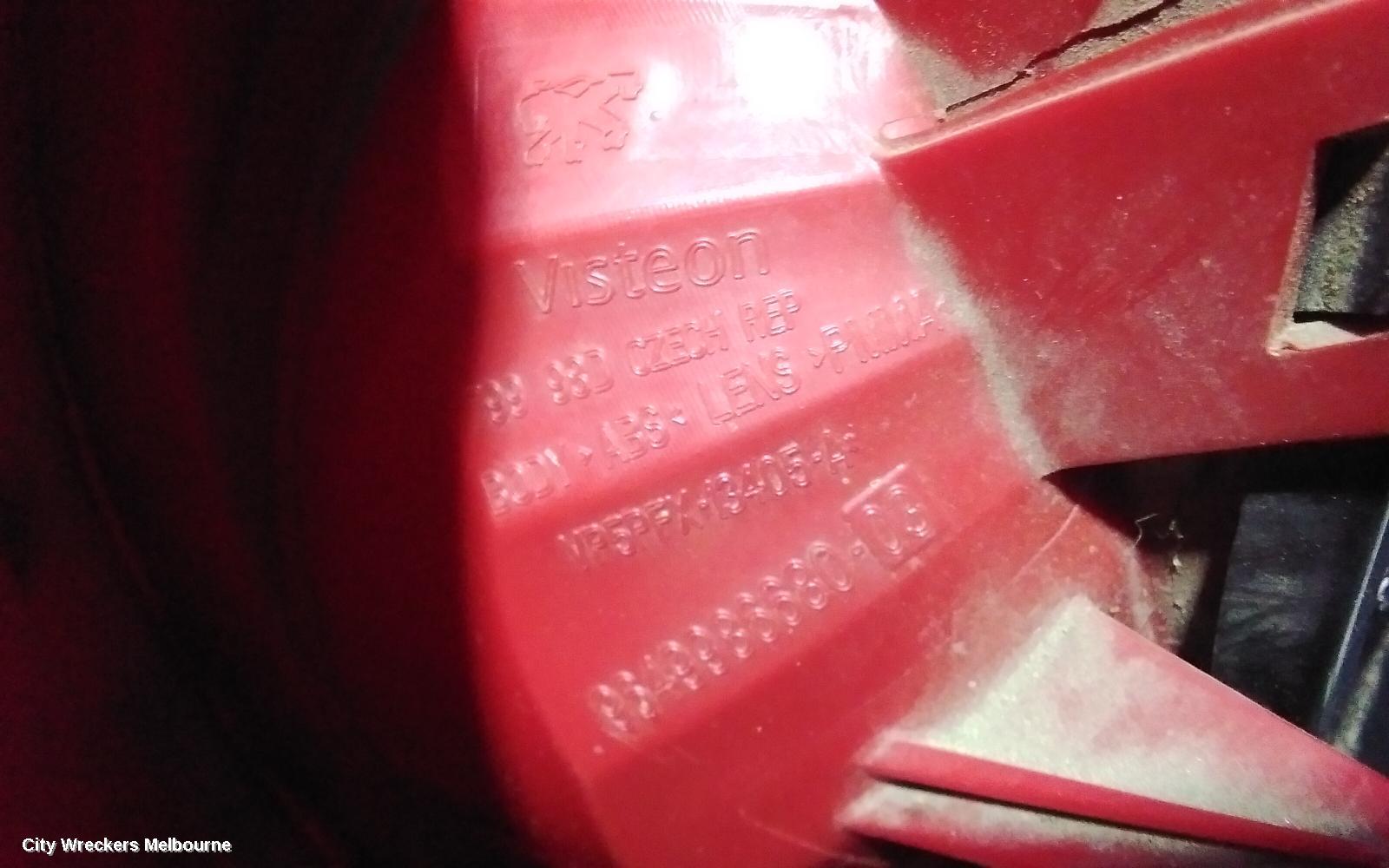 PEUGEOT 207 LEFT TAILLIGHT, HATCH, RED INDICATOR SECTION, A7, 04/2006 - 12/2012