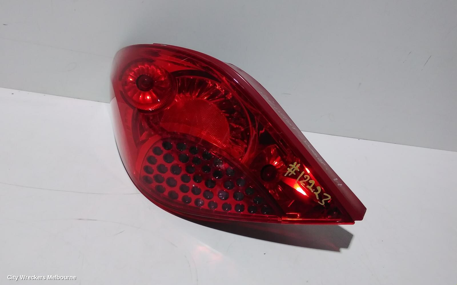 PEUGEOT 207 LEFT TAILLIGHT, HATCH, RED INDICATOR SECTION, A7, 04/2006 - 12/2012