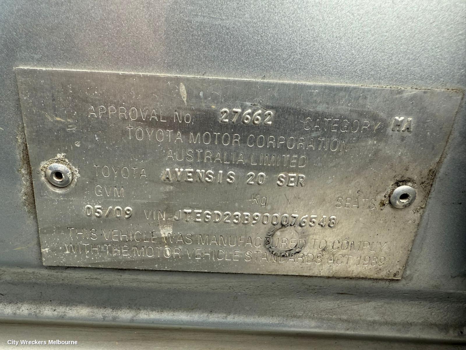 TOYOTA AVENSIS LEFT REAR DOOR WINDOW, ACM2#R, 12/2001 - 12/2010