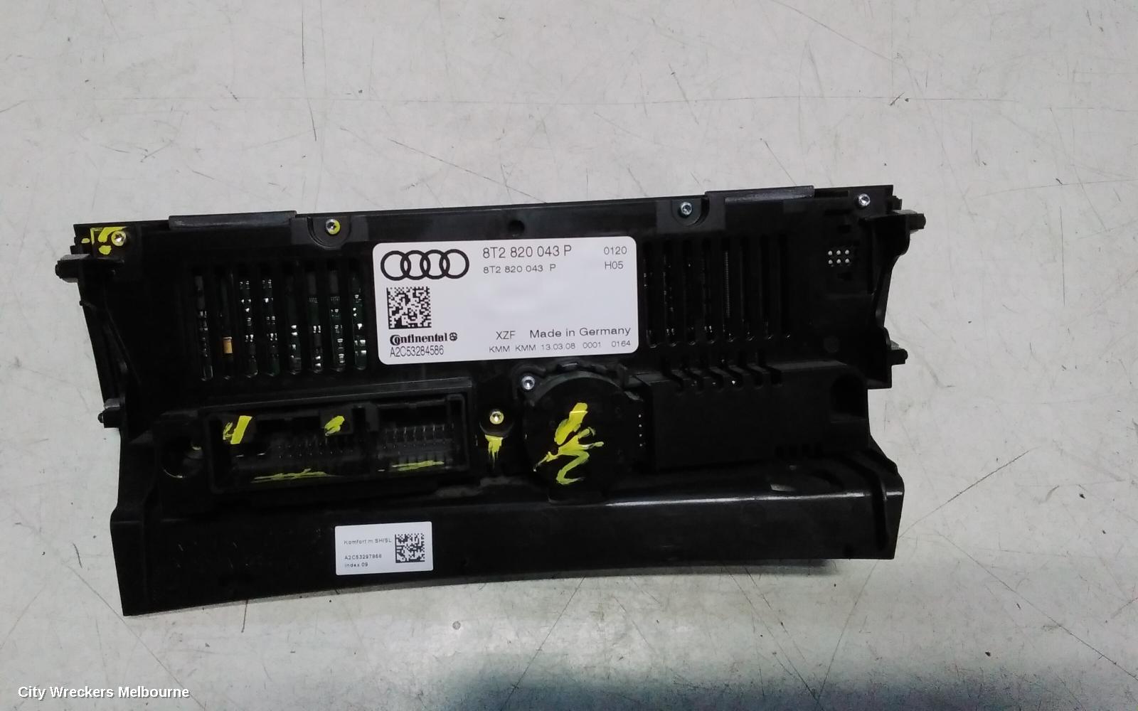 AUDI A4 HEATER/AC CONTROLS, SINGLE ZONE CLIMATE CONTROL, B8 8K, HEATED TYPE, 02/2008 - 06/2012