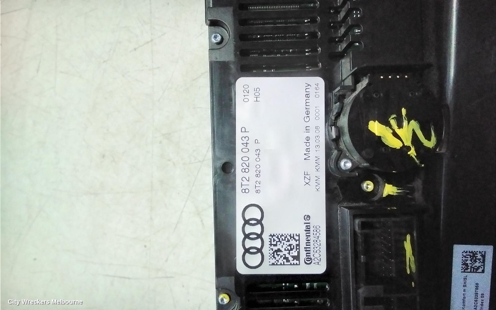 AUDI A4 HEATER/AC CONTROLS, SINGLE ZONE CLIMATE CONTROL, B8 8K, HEATED TYPE, 02/2008 - 06/2012