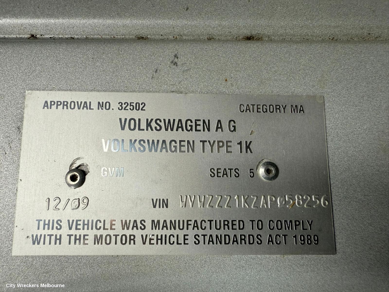 VOLKSWAGEN GOLF AIRBAG MODULE/SENSOR, CLOCKSPRING, GEN 6, 10/2008 - 01/2016