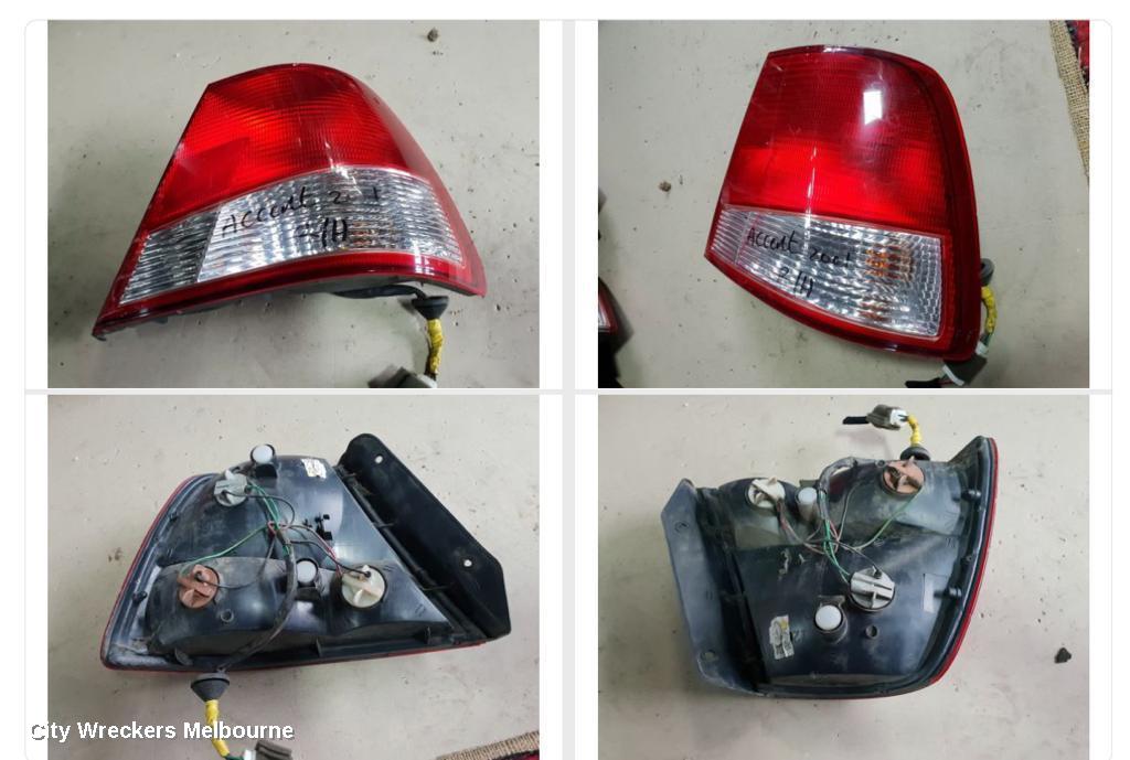 HYUNDAI ACCENT RIGHT TAILLIGHT, LC, SEDAN, 06/2000 - 02/2003