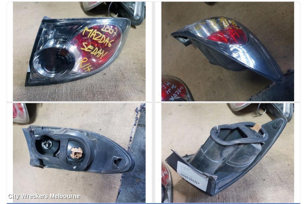 MAZDA 6 RIGHT TAILLIGHT, GG/GY, IN BODY, SEDAN/HATCH, LENS# 220-61980, 08/2005 - 11/2007