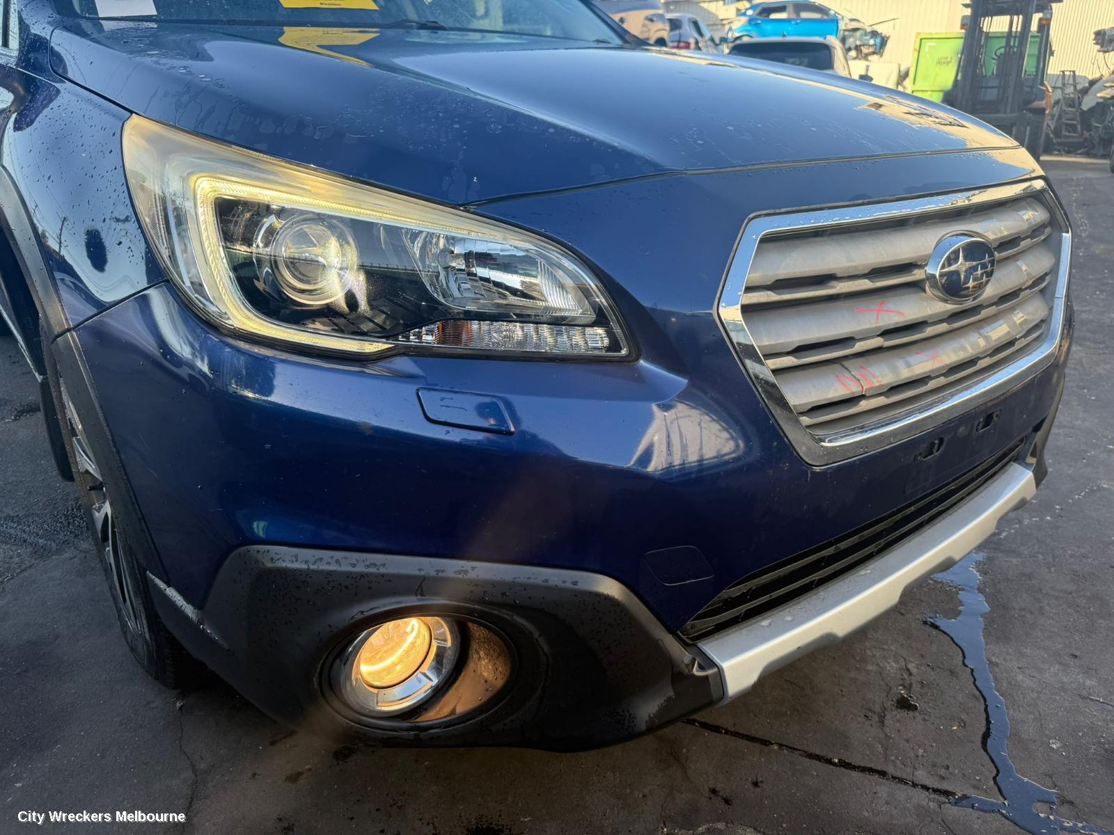 SUBARU OUTBACK FRONT BUMPER, 6TH GEN, NON PARK SENSOR, W/ H/LAMP WASHER TYPE, 08/2014 - 12/2017