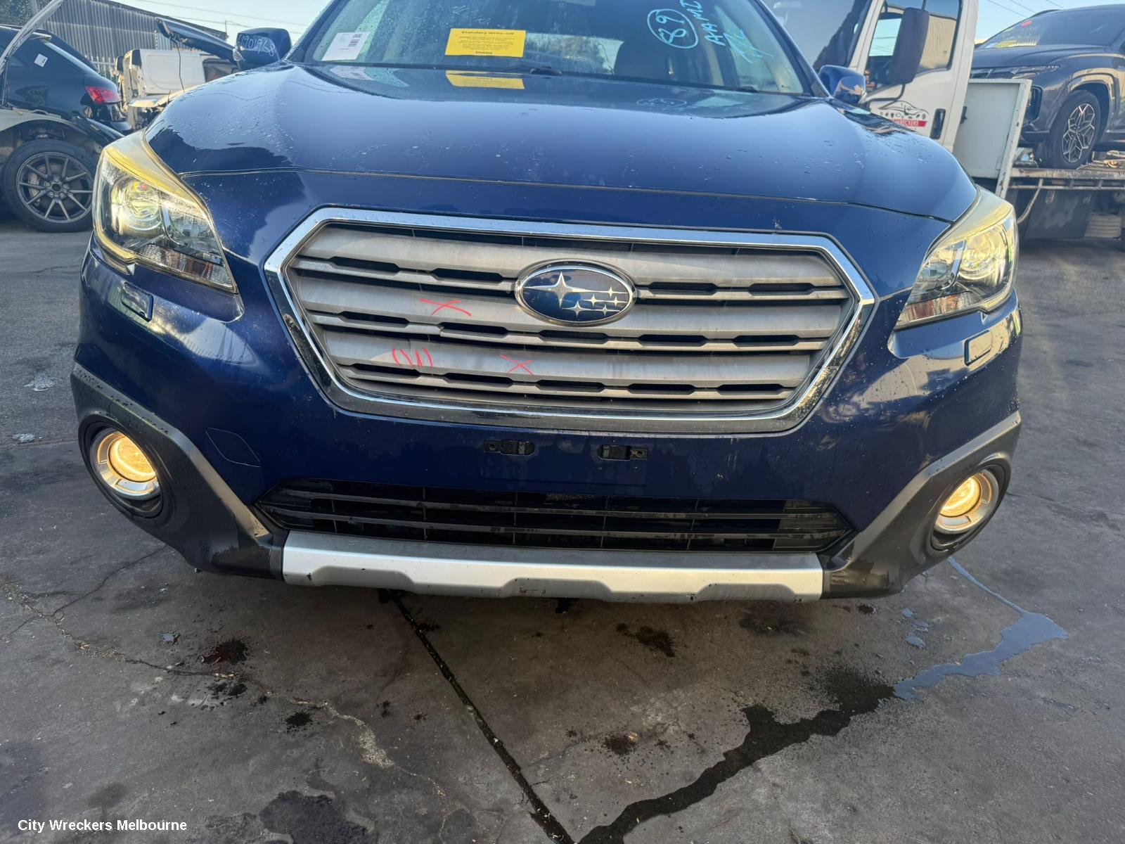 SUBARU OUTBACK FRONT BUMPER, 6TH GEN, NON PARK SENSOR, W/ H/LAMP WASHER TYPE, 08/2014 - 12/2017