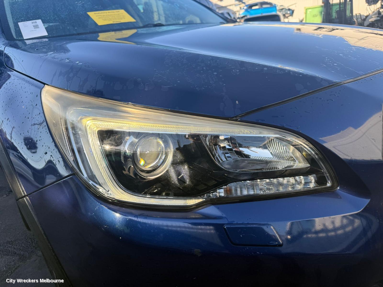SUBARU OUTBACK FRONT BUMPER, 6TH GEN, NON PARK SENSOR, W/ H/LAMP WASHER TYPE, 08/2014 - 12/2017