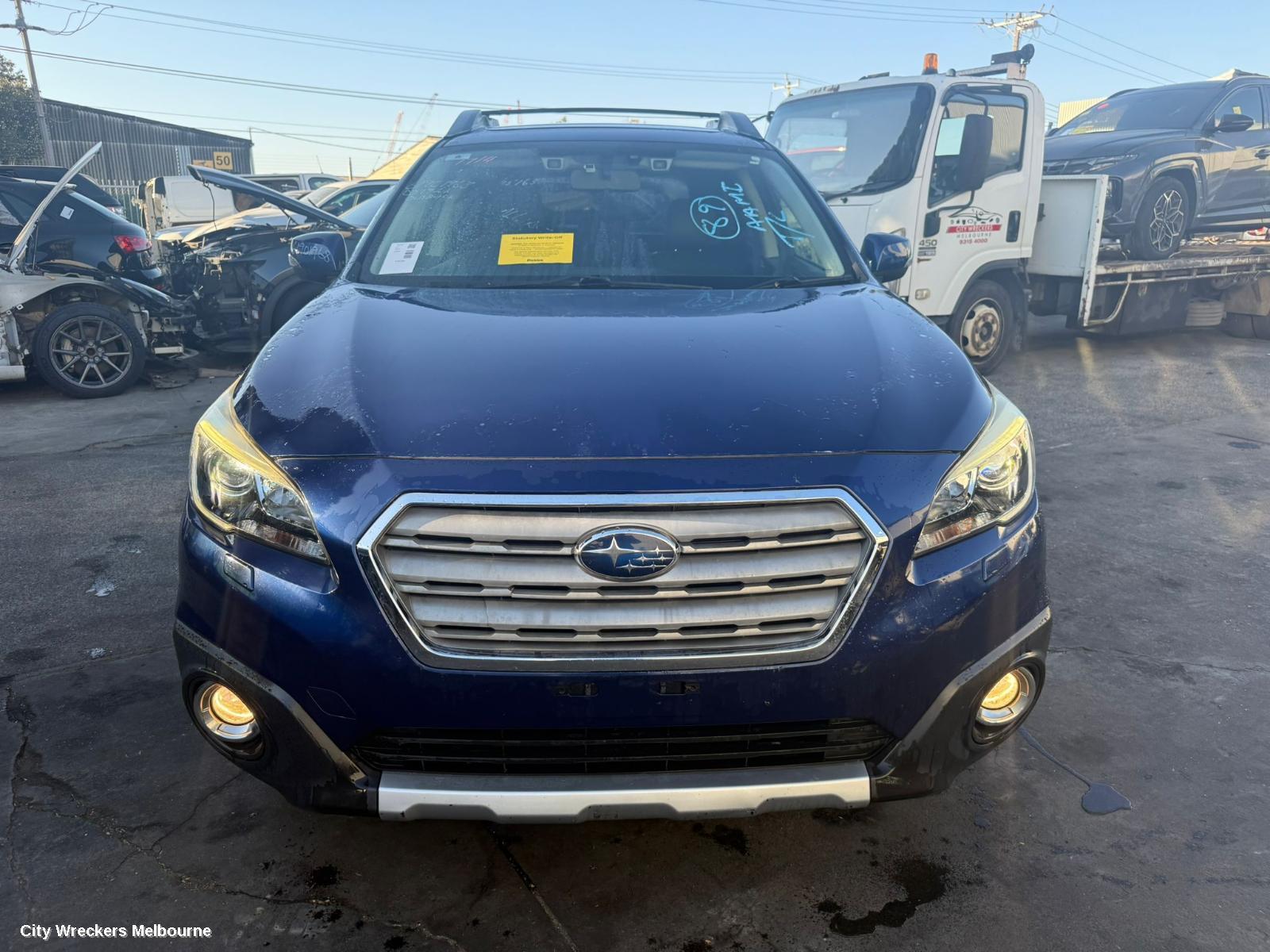 SUBARU OUTBACK FRONT BUMPER, 6TH GEN, NON PARK SENSOR, W/ H/LAMP WASHER TYPE, 08/2014 - 12/2017