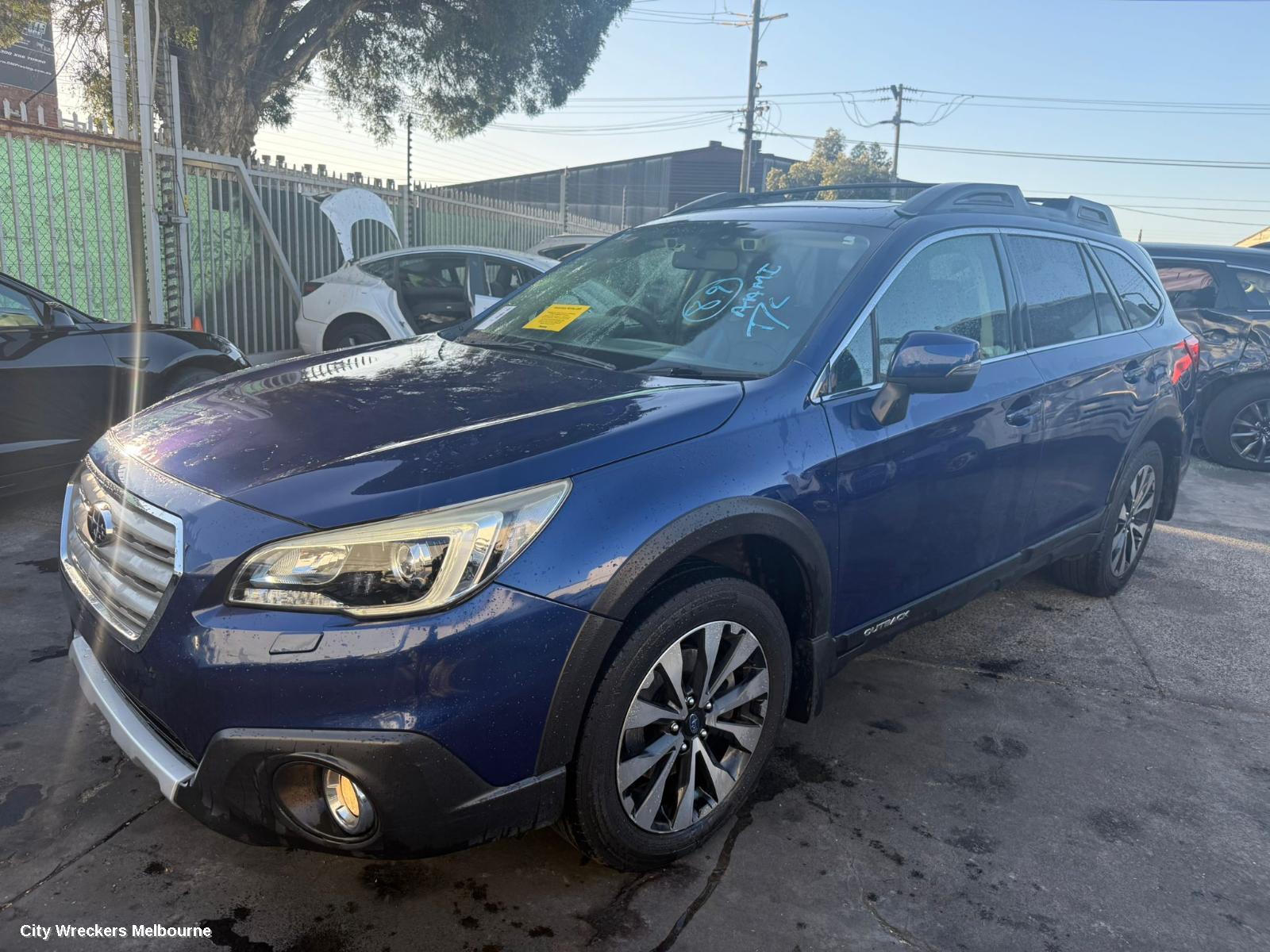 SUBARU OUTBACK FRONT BUMPER, 6TH GEN, NON PARK SENSOR, W/ H/LAMP WASHER TYPE, 08/2014 - 12/2017