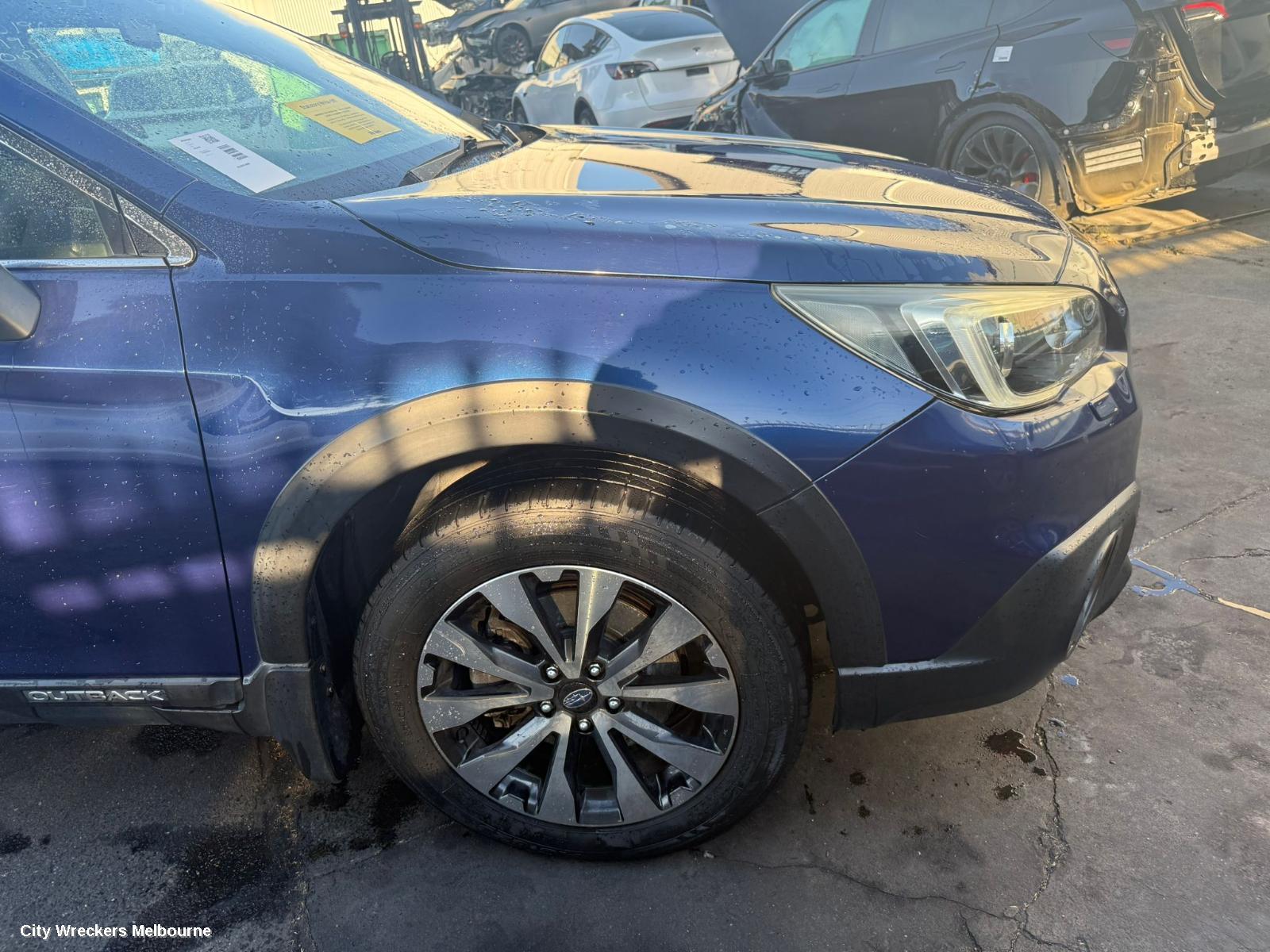 SUBARU OUTBACK FRONT BUMPER, 6TH GEN, NON PARK SENSOR, W/ H/LAMP WASHER TYPE, 08/2014 - 12/2017
