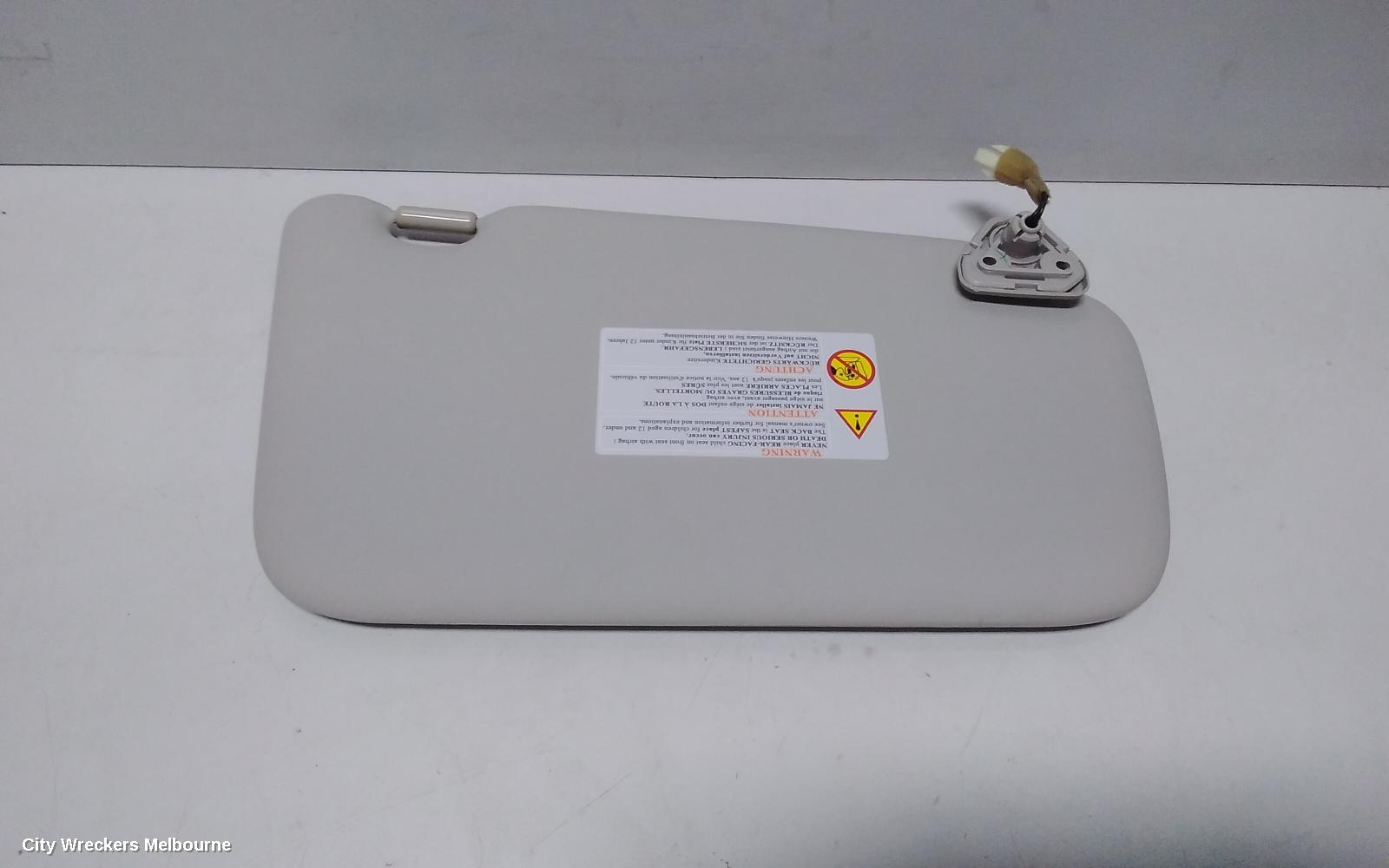 NISSAN PULSAR SUNVISOR, C12, RH SIDE, NON LAMP TYPE, HATCH, 05/2013 - 12/2016