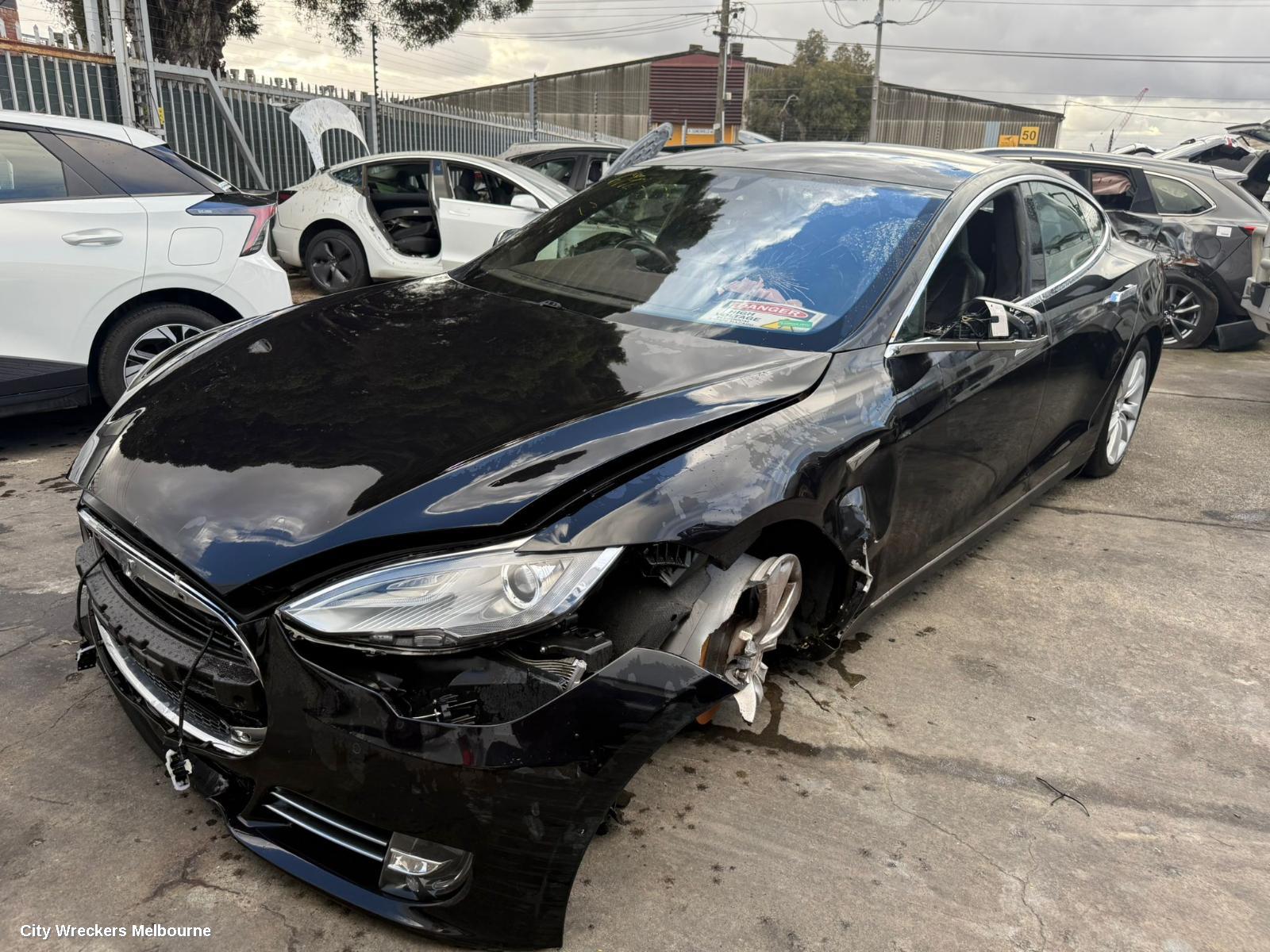 TESLA MODEL S REAR BUMPER, BUMPER BAR, W/ 4 PARK SENSORS, 1ST GEN, 06/2014 - 03/2016