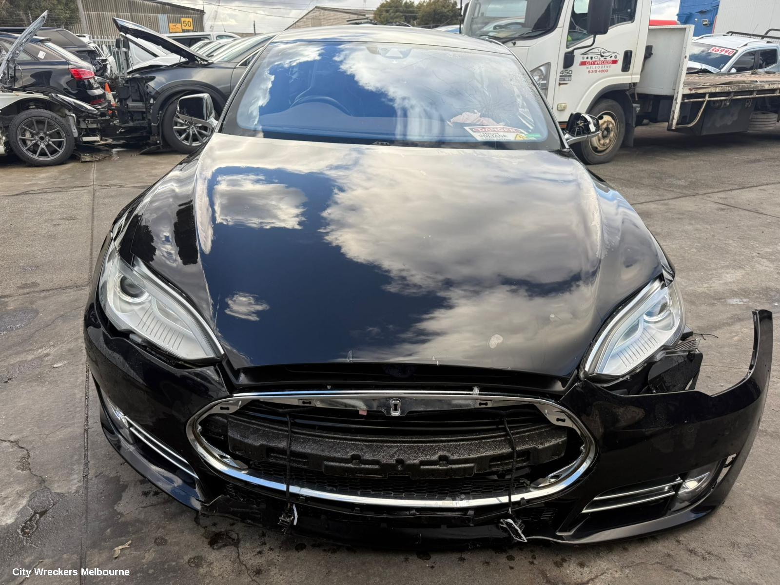 TESLA MODEL S REAR BUMPER, BUMPER BAR, W/ 4 PARK SENSORS, 1ST GEN, 06/2014 - 03/2016