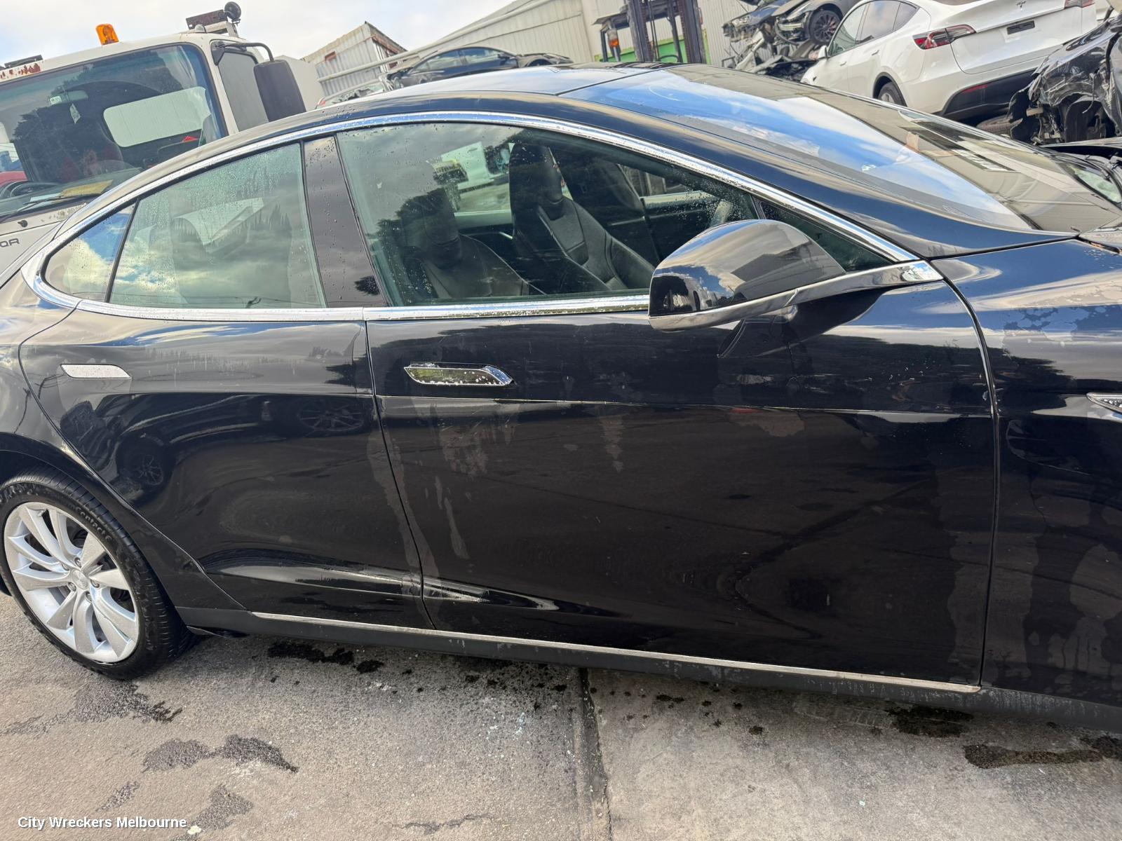 TESLA MODEL S REAR BUMPER, BUMPER BAR, W/ 4 PARK SENSORS, 1ST GEN, 06/2014 - 03/2016