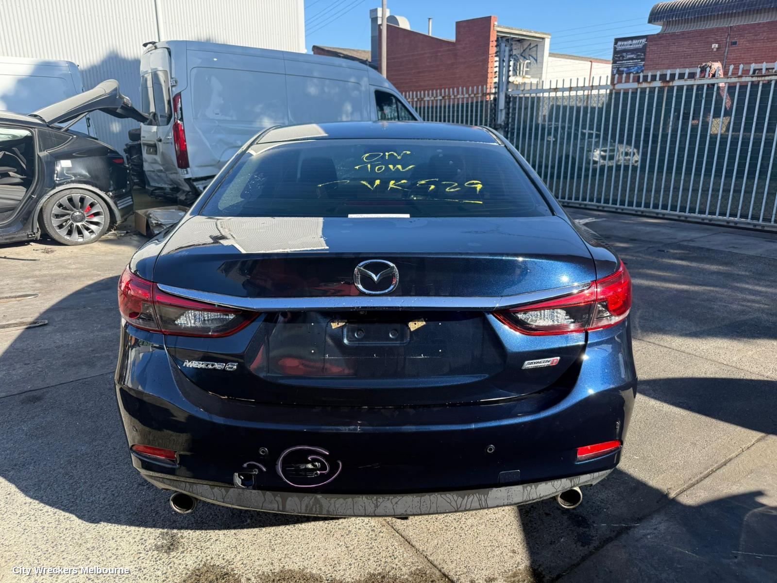 MAZDA 6 LEFT TAILLIGHT, GJ-GL, IN BUMPER REFLECTOR, SEDAN/WAGON, 11/2012 - 02/2018