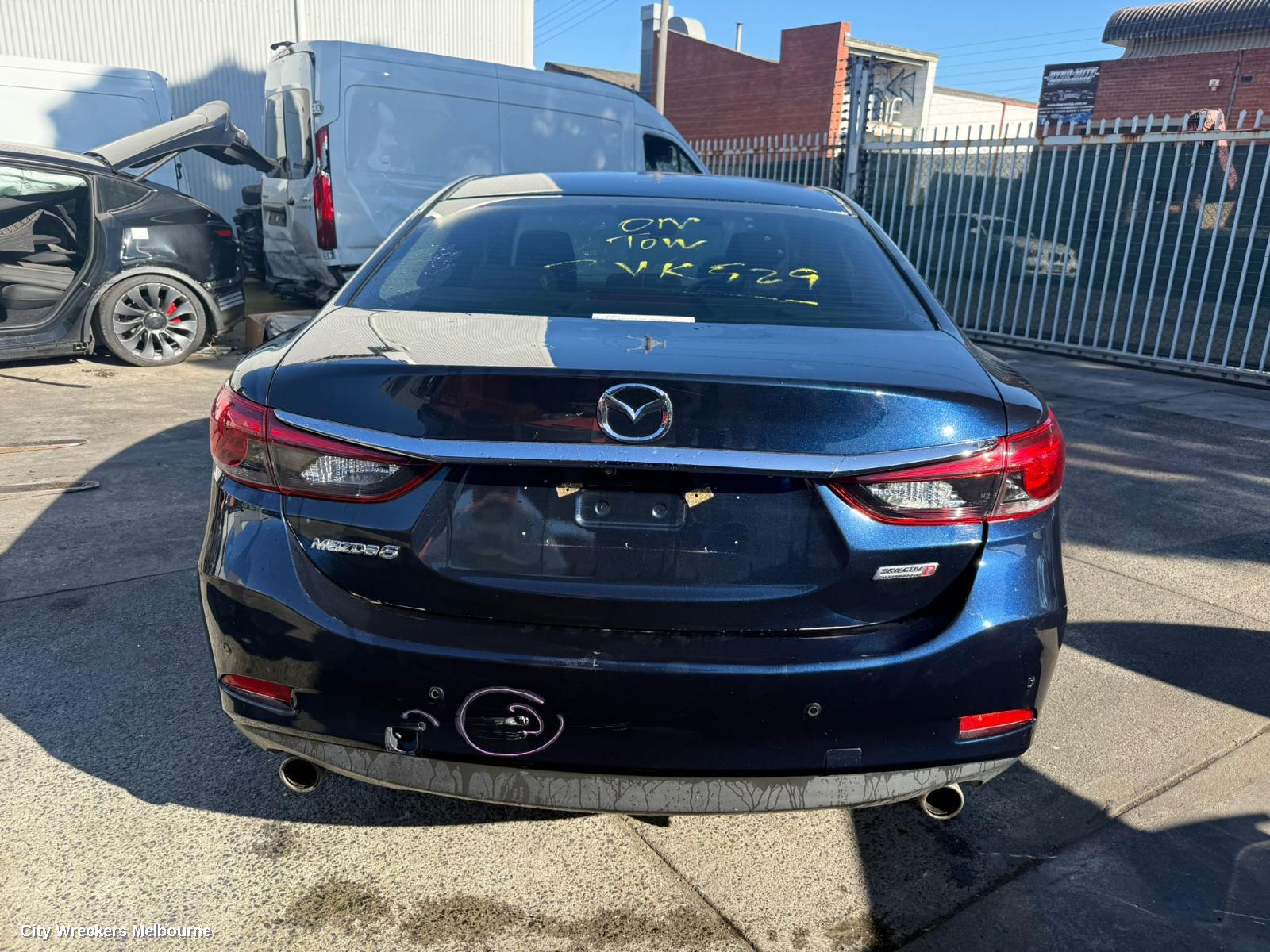 MAZDA 6 LEFT TAILLIGHT, GJ-GL, IN BUMPER REFLECTOR, SEDAN/WAGON, 11/2012 - 02/2018