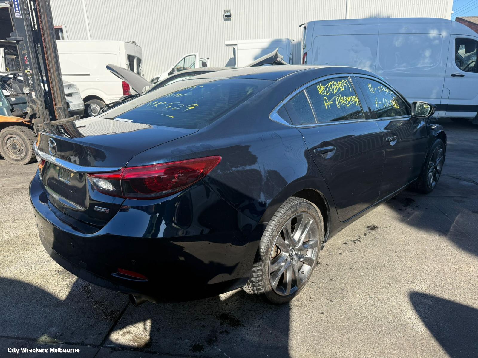 MAZDA 6 LEFT TAILLIGHT, GJ-GL, IN BUMPER REFLECTOR, SEDAN/WAGON, 11/2012 - 02/2018