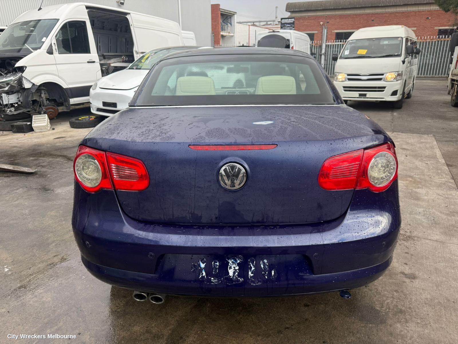 VOLKSWAGEN EOS REAR BUMPER, PETROL ENG TYPE ,W/ PARK SENSORS , 02/2007 - 04/2011