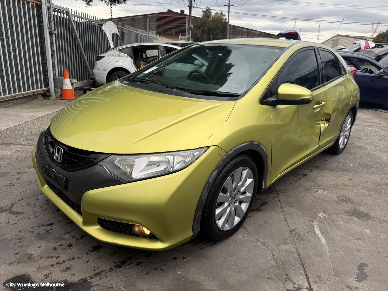 HONDA CIVIC RIGHT FRONT DOOR WINDOW, 9TH GEN, HATCH (VIN SSHFK), 02/2012 - 04/2016