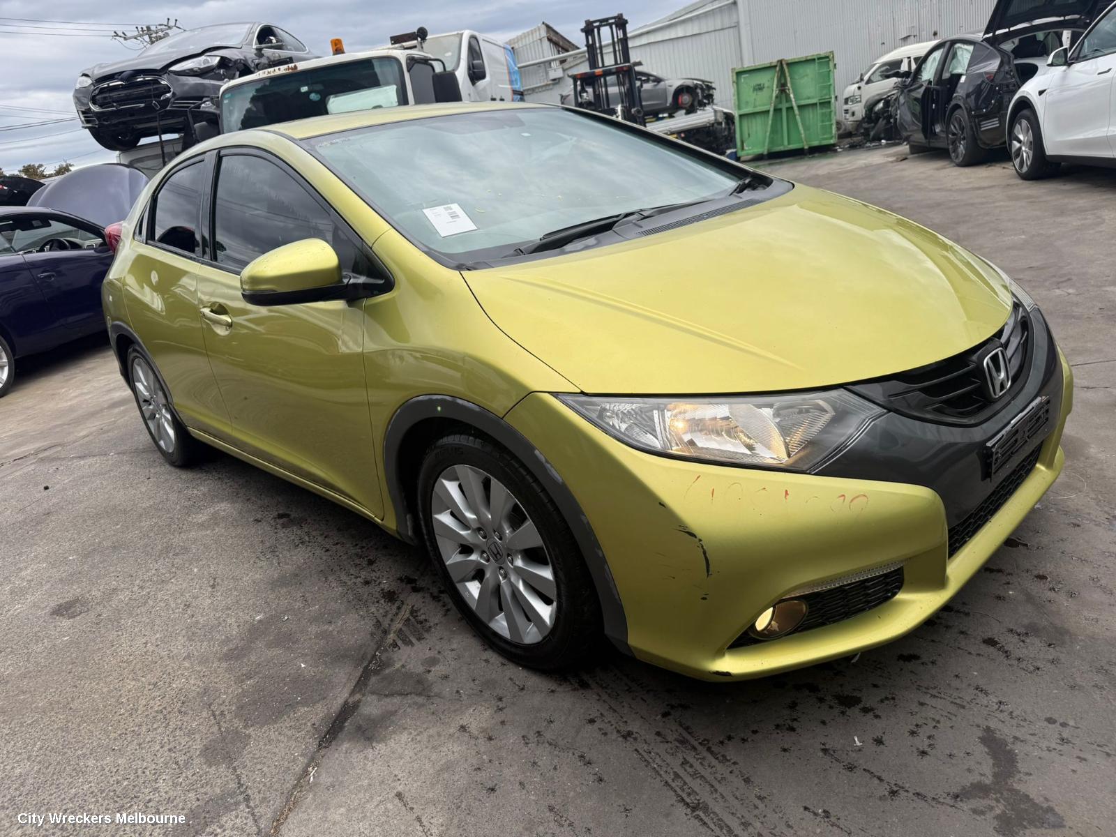 HONDA CIVIC RIGHT FRONT DOOR WINDOW, 9TH GEN, HATCH (VIN SSHFK), 02/2012 - 04/2016