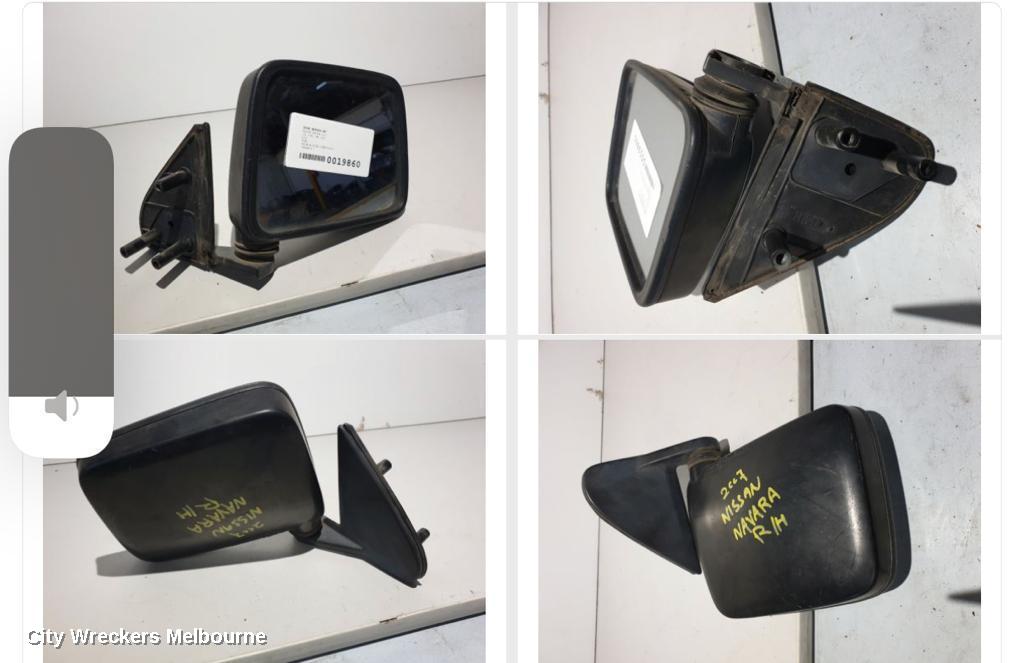 NISSAN NAVARA RIGHT DOOR MIRROR, D22, MANUAL, UTE BACK TYPE, 04/1997 - 08/2015