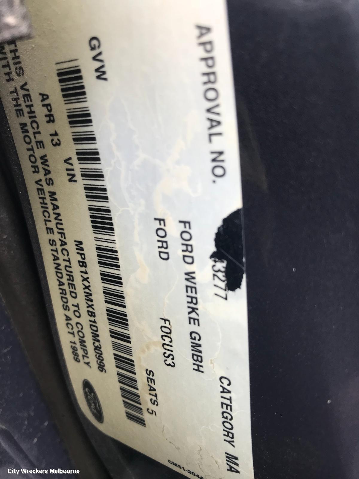 FORD FOCUS BOOTLID/TAILGATE, TAILGATE, LW, HATCH, AMBIENTE/TREND, SMALL SPOILERED TYPE, 05/2011 - 08/2015