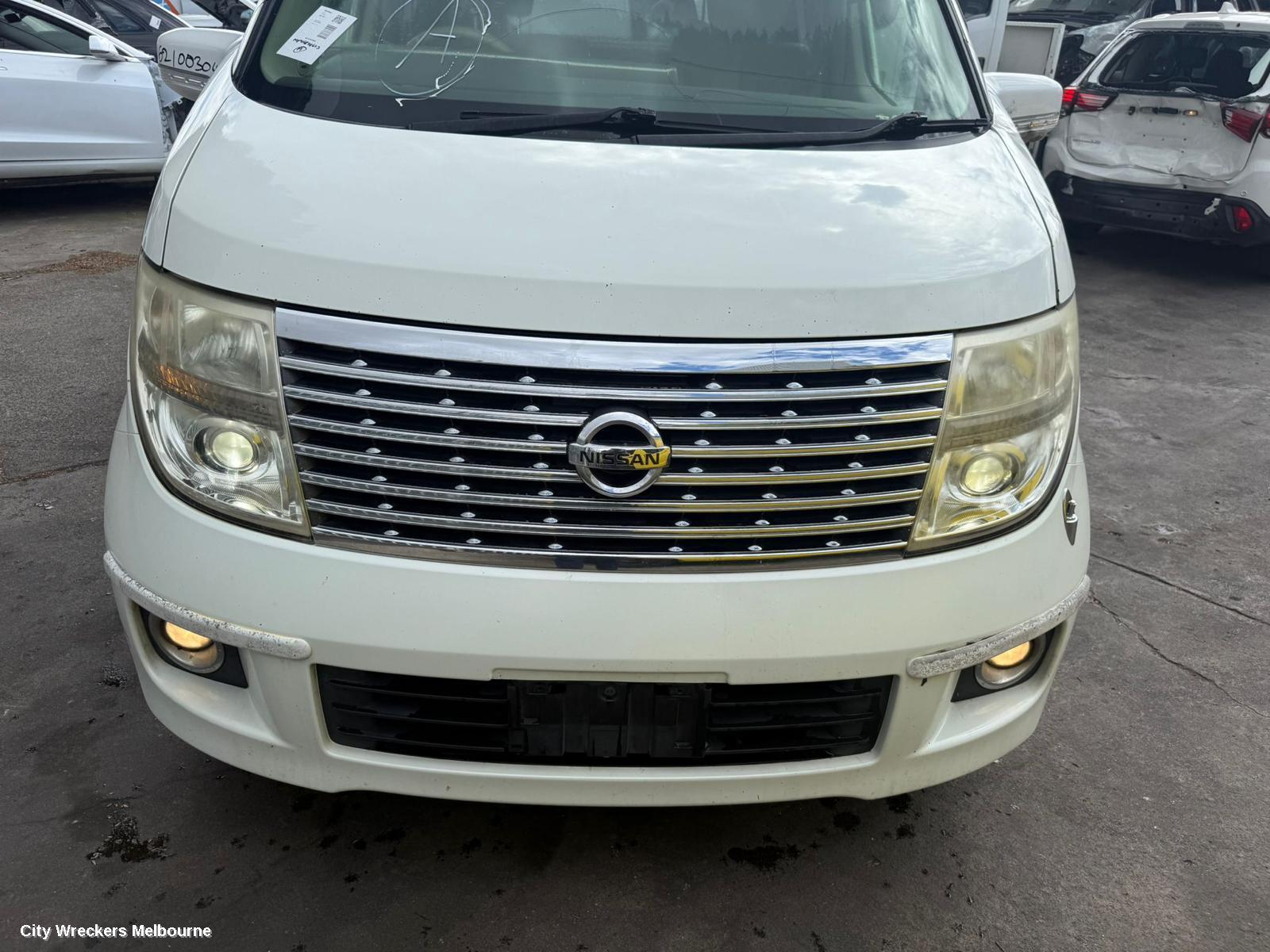 NISSAN ELGRAND LEFT FRONT DOOR, E51, NON HIGHWAY STAR TYPE (W/O MOULD), 05/2002 - 12/2010