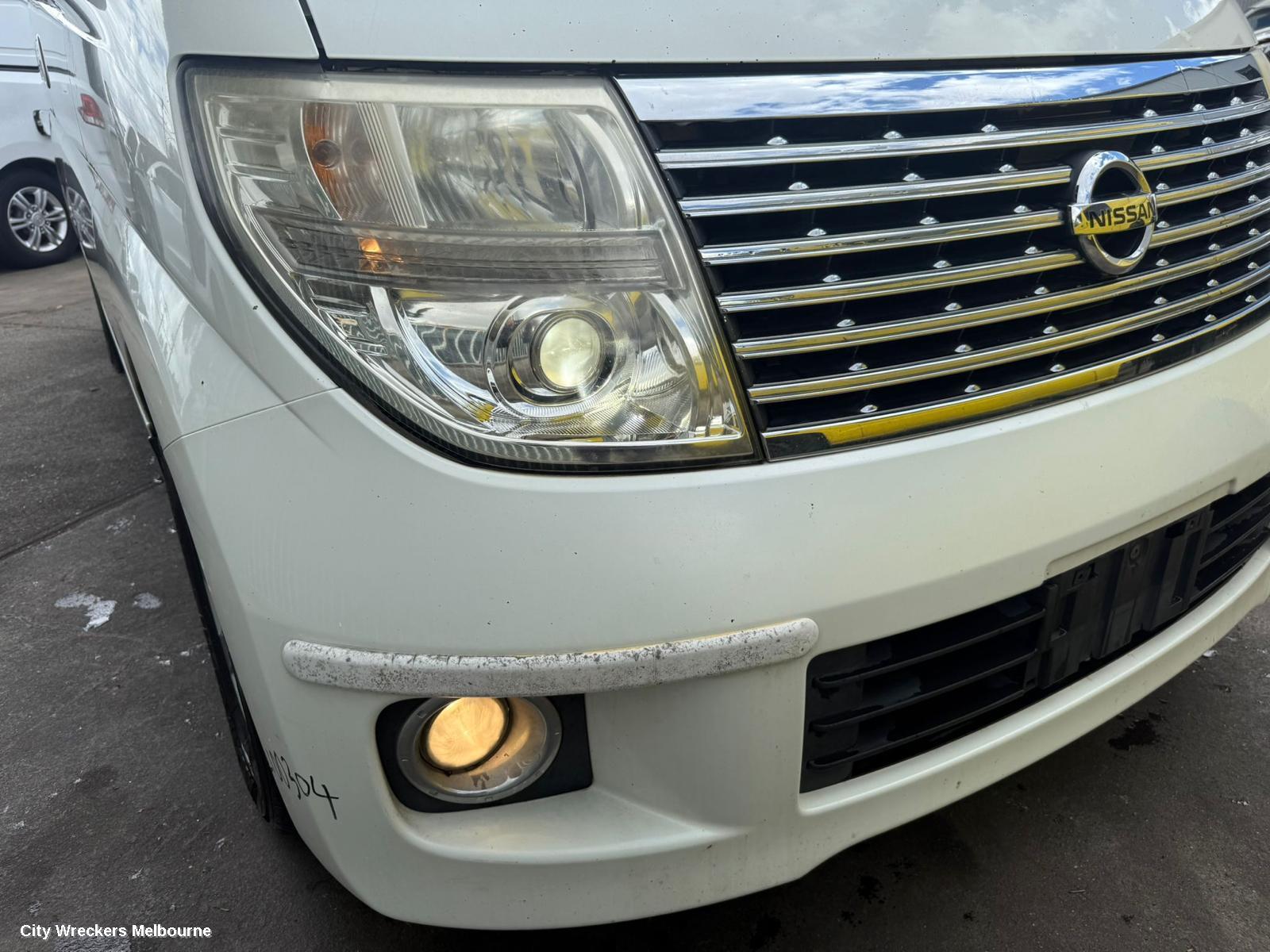 NISSAN ELGRAND LEFT FRONT DOOR, E51, NON HIGHWAY STAR TYPE (W/O MOULD), 05/2002 - 12/2010