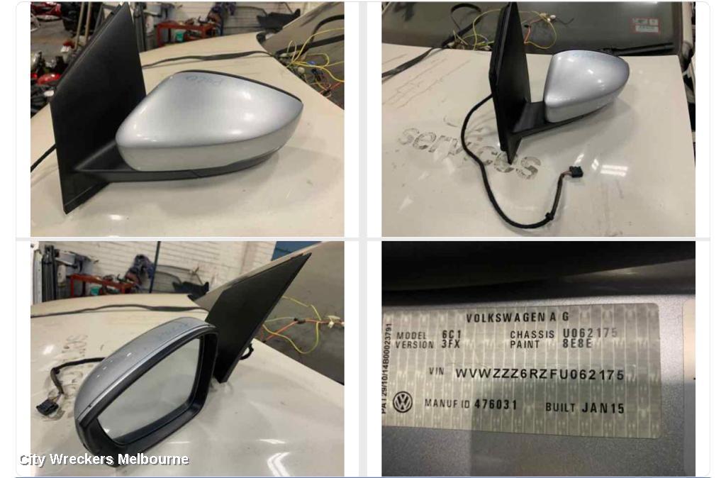 VOLKSWAGEN POLO LEFT DOOR MIRROR, 6R, HEATED TYPE, 05/2014 - 09/2017