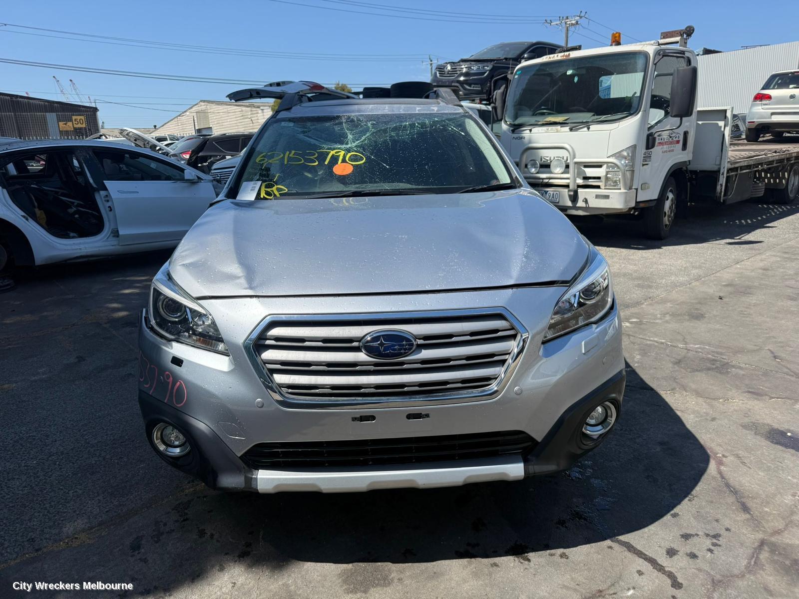 SUBARU OUTBACK FRONT BUMPER, 6TH GEN, W/ PARK SENSOR & H/LAMP WASHER TYPE, 08/2014 - 12/2017