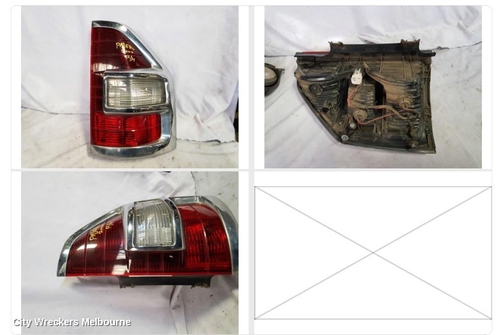 MITSUBISHI PAJERO LEFT TAILLIGHT, NM, IN BODY, CHROME SURROUND TYPE, 05/2000 - 10/2002