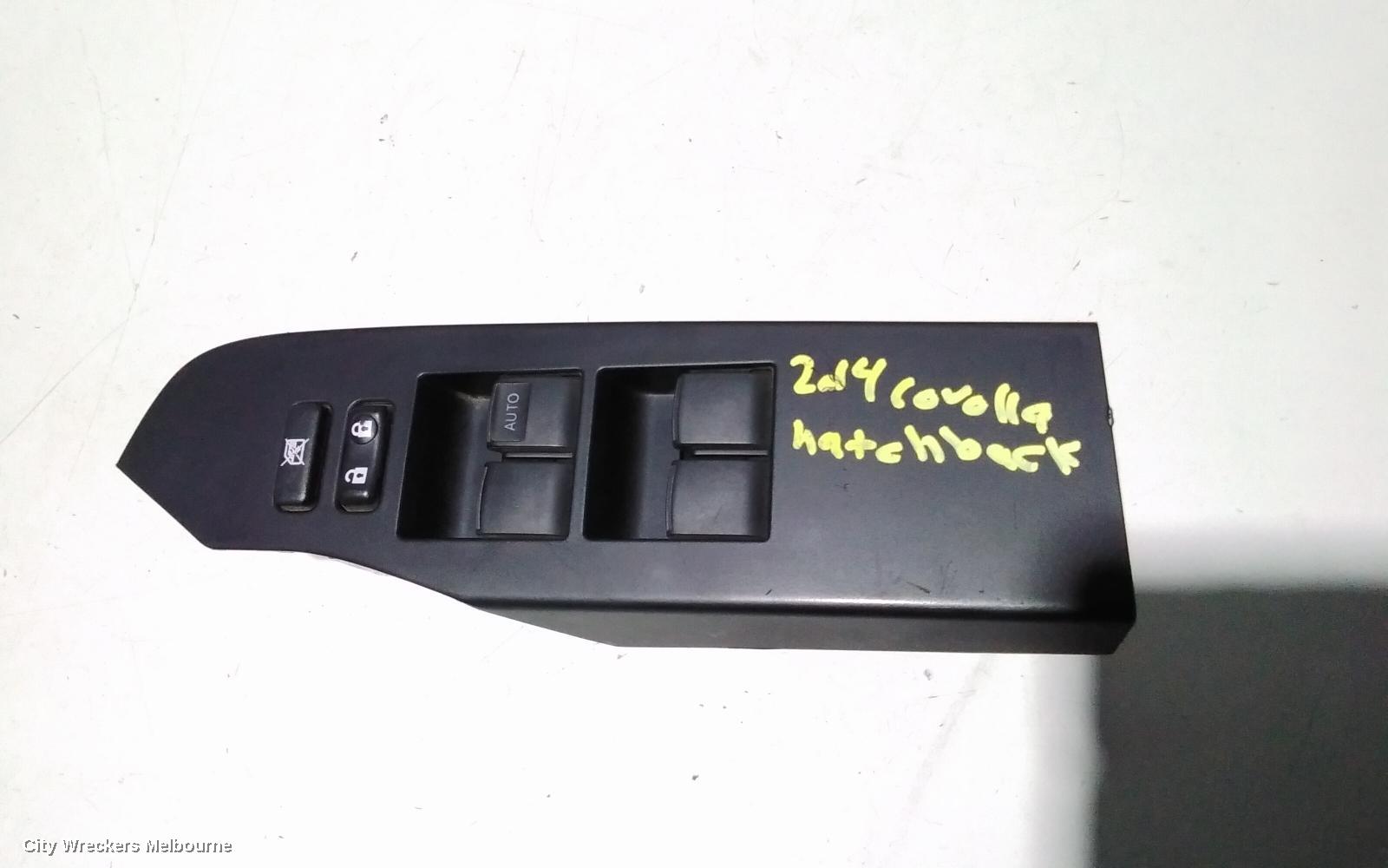 TOYOTA COROLLA PWR DR WIND SWITCH, RH FRONT (MASTER SWITCH), ZRE182R, HATCH, STANDARD, 10/2012 - 03/2015