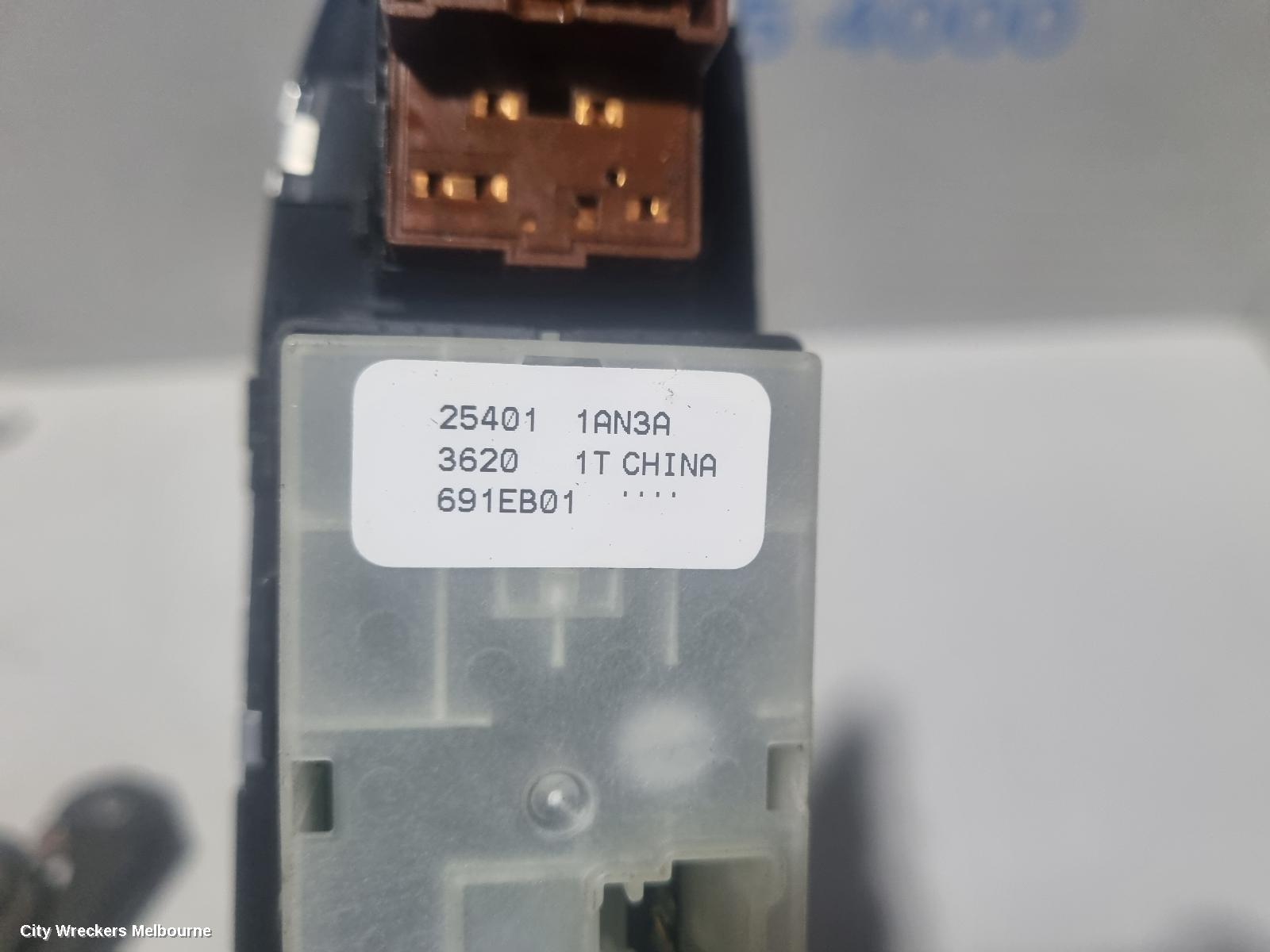 NISSAN MURANO PWR DR WIND SWITCH, RH FRONT (MASTER SWITCH), Z51, ST TYPE, 12/2008 - 12/2014
